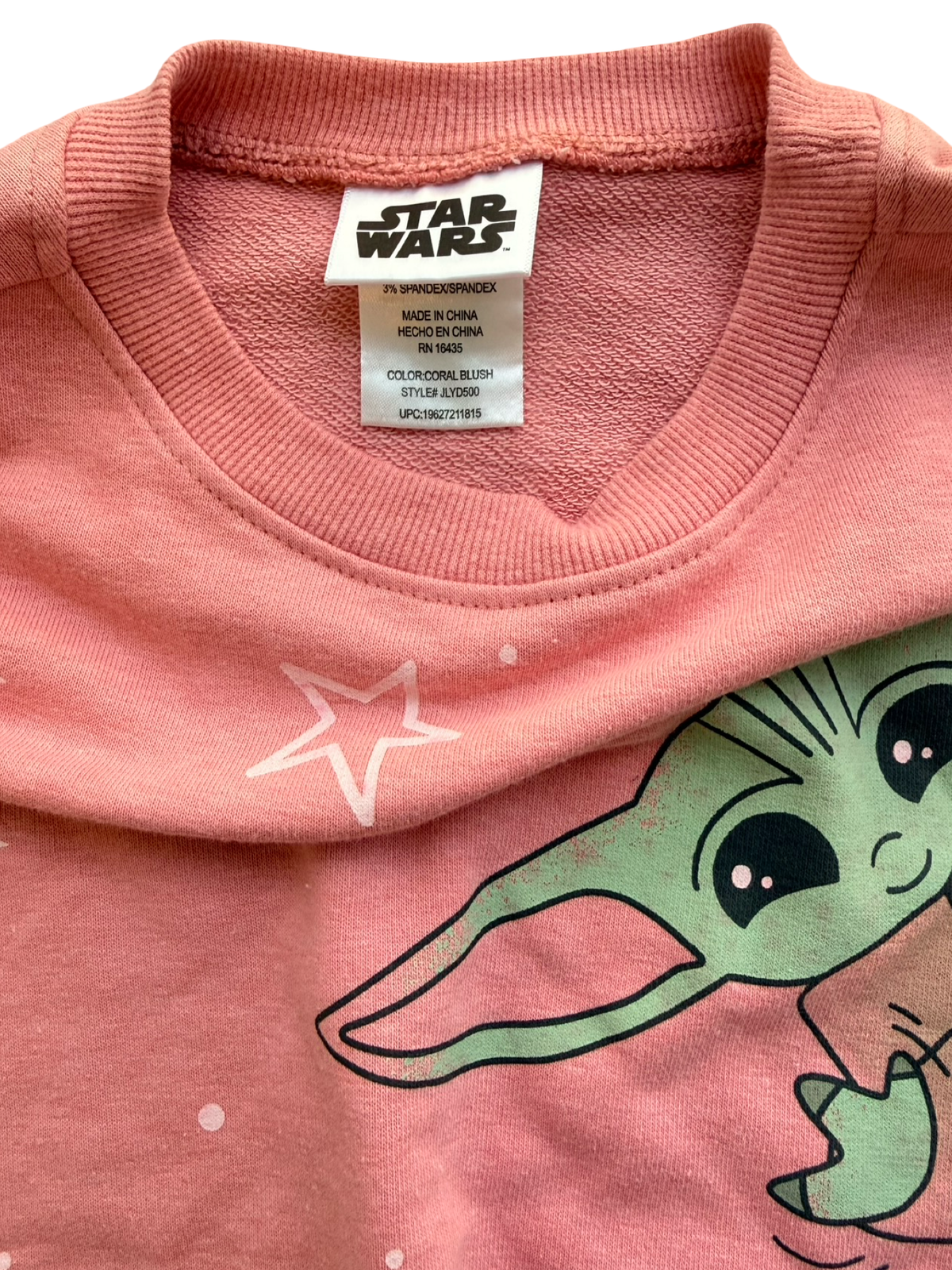 3T Disney Coral Blush Star Wars Sweatshirt Dress