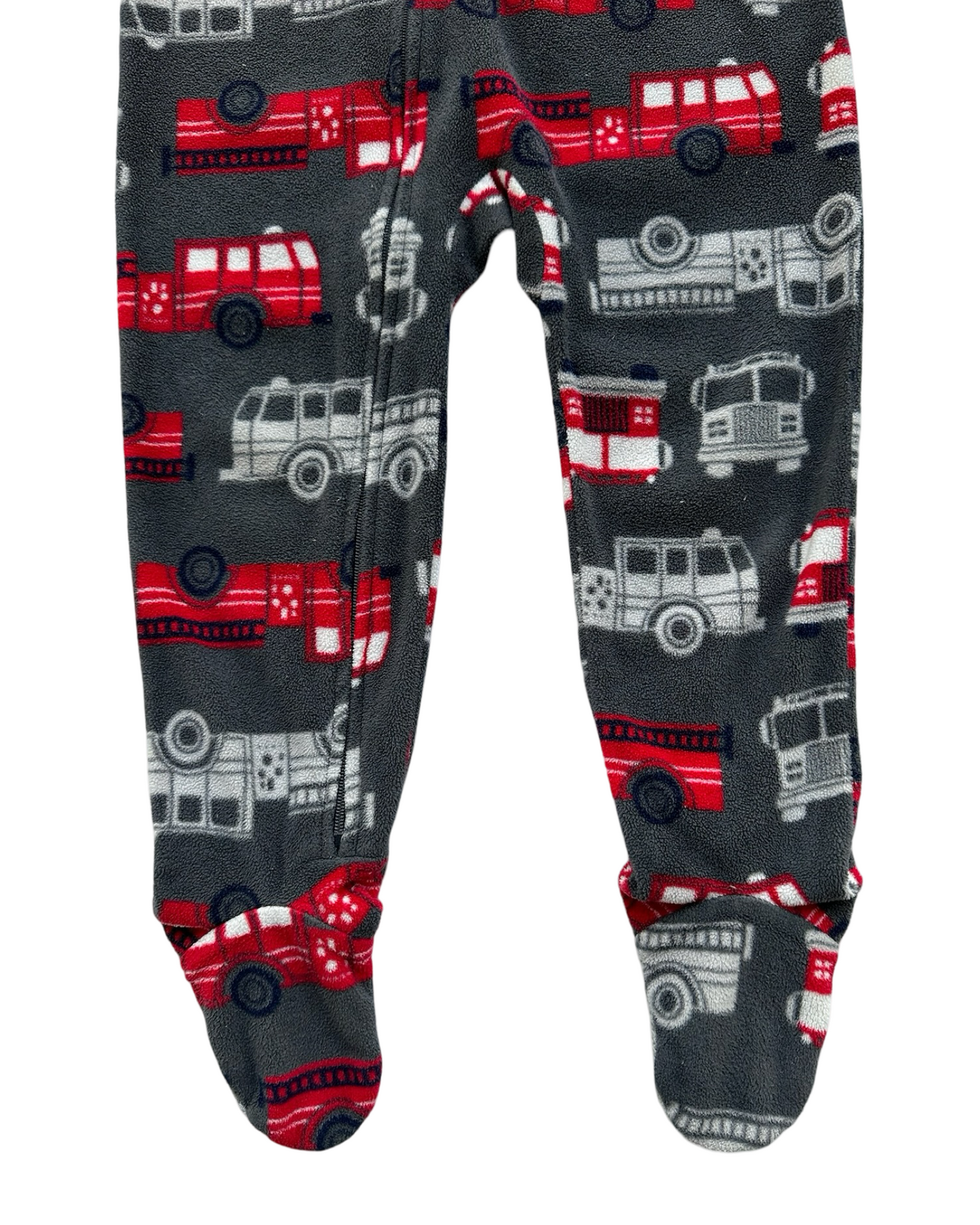 24M Baby Boys Carters Fleece Fire Trucks 🚒 Footed PJs Sleeper.