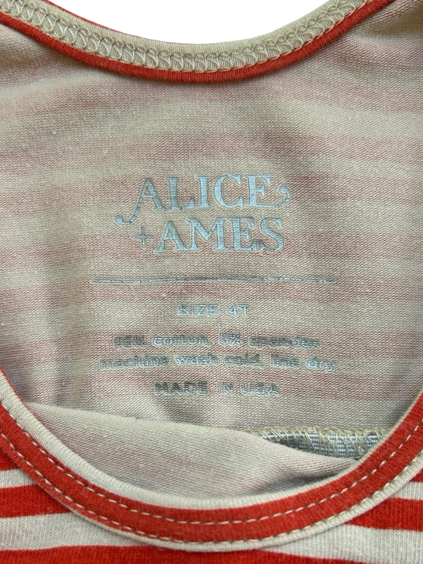 4T Toddlers Girls Alice + Ames Striped Sleeveless Dress.