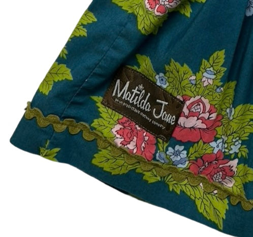 2T Toddler Girl Matilda Jane Sleeveless Floral Apron Dress.