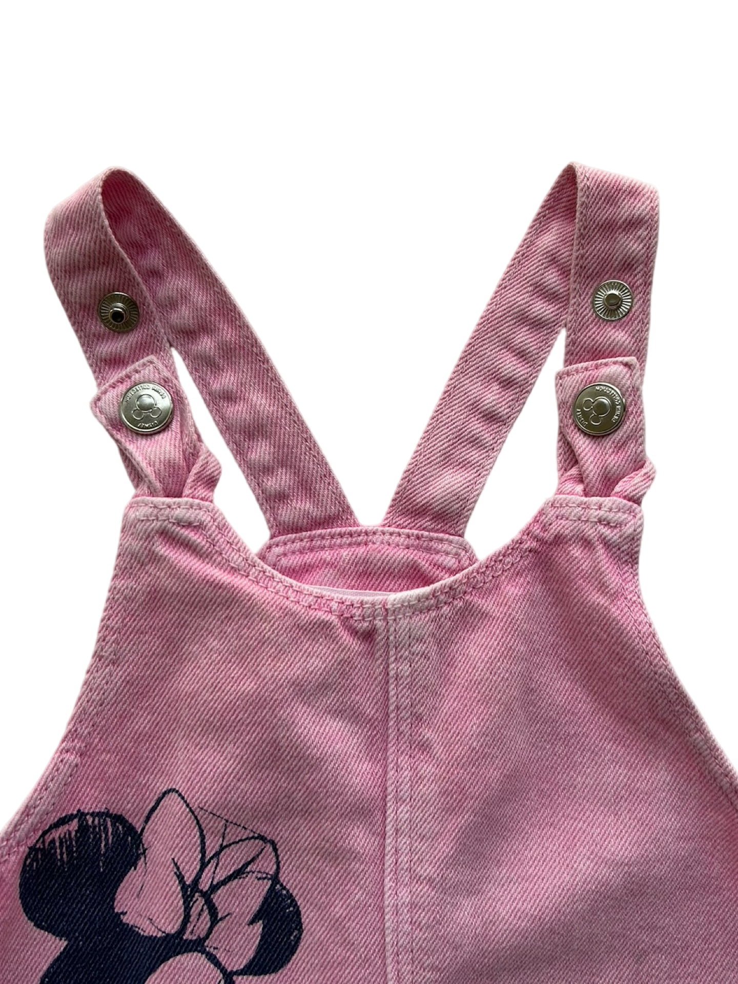 9M-12M Baby Girls Zara Disney Minnie & Mickey Mouse Print Overall Dress.