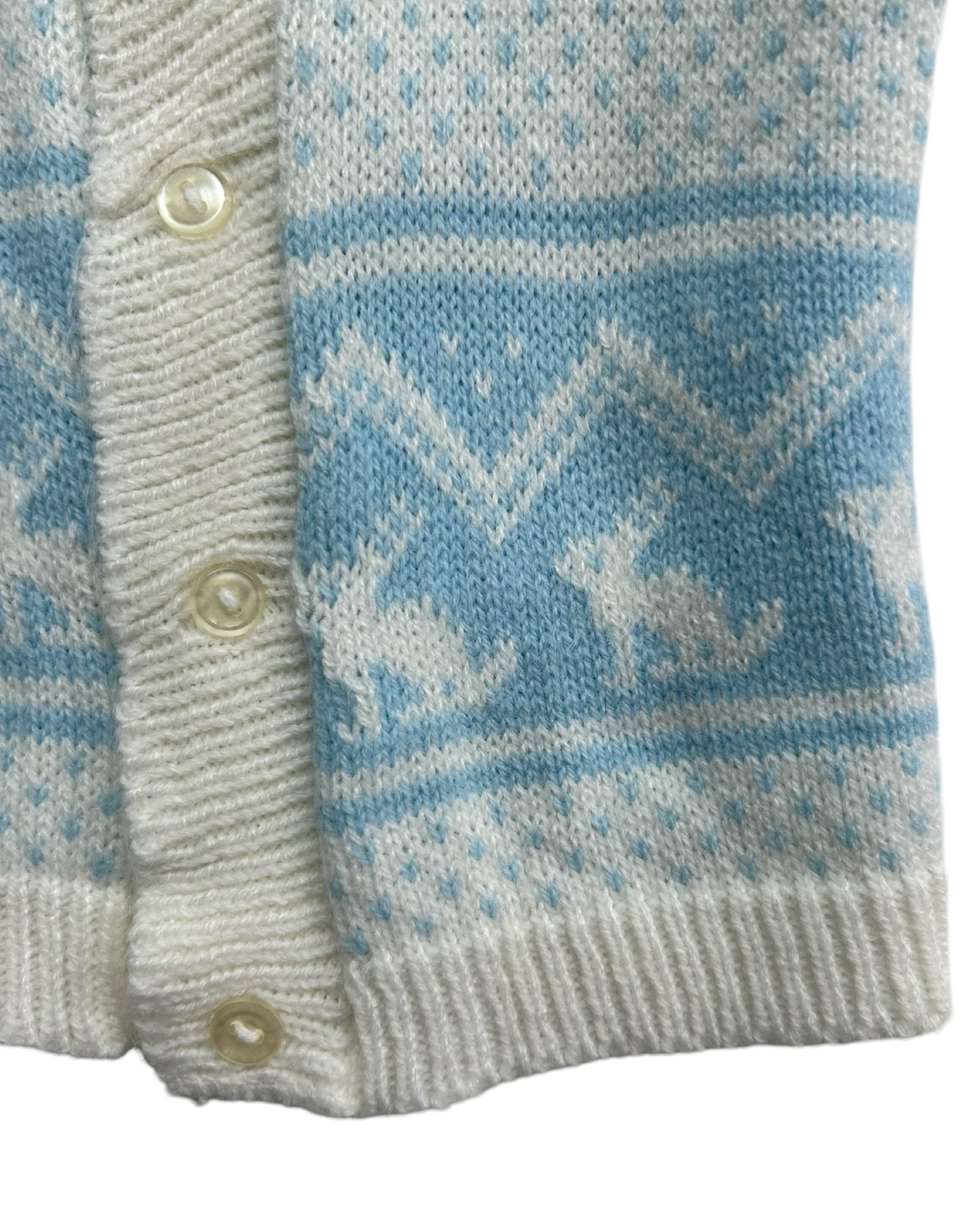 6-12M Baby Boy Lazarus Vintage White and Blue Bunny Sweater