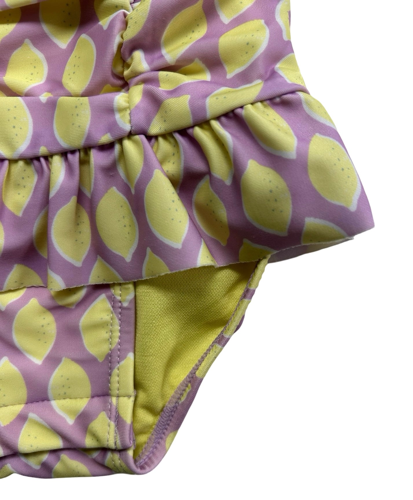 6M-9M Baby Girl Cat & Jack Lemon Print One Piece Swimsuit w/ Snap Closure