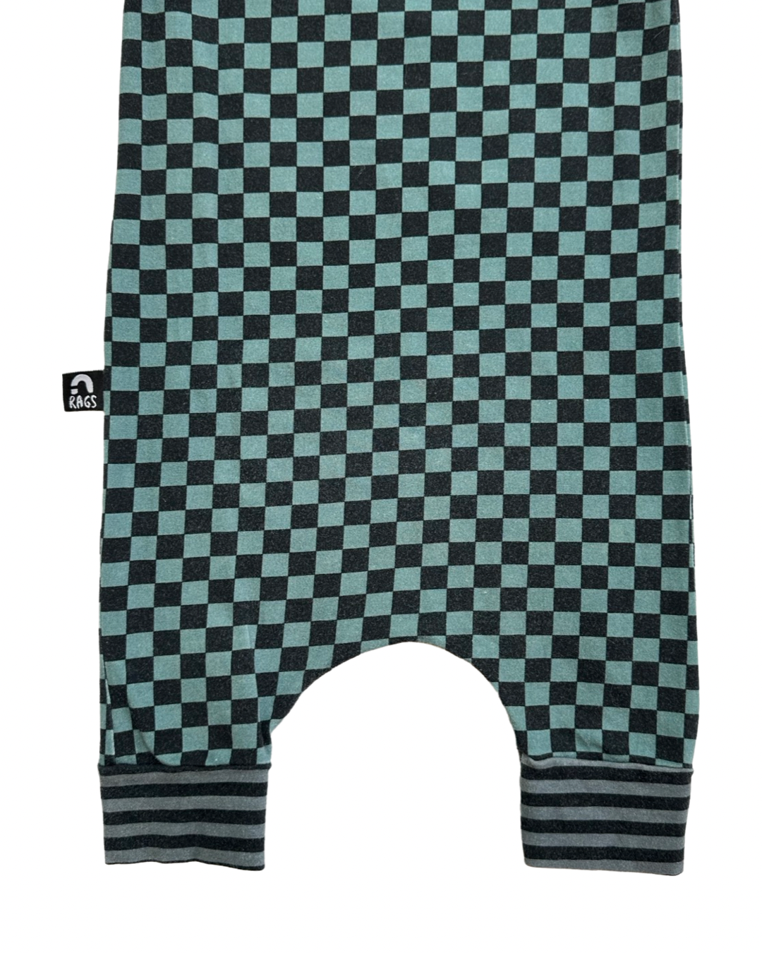 18-24M Baby Boy RAGS to Raches Rock Paper Scissors Green & Black Checked Shortie Romper (Copy)