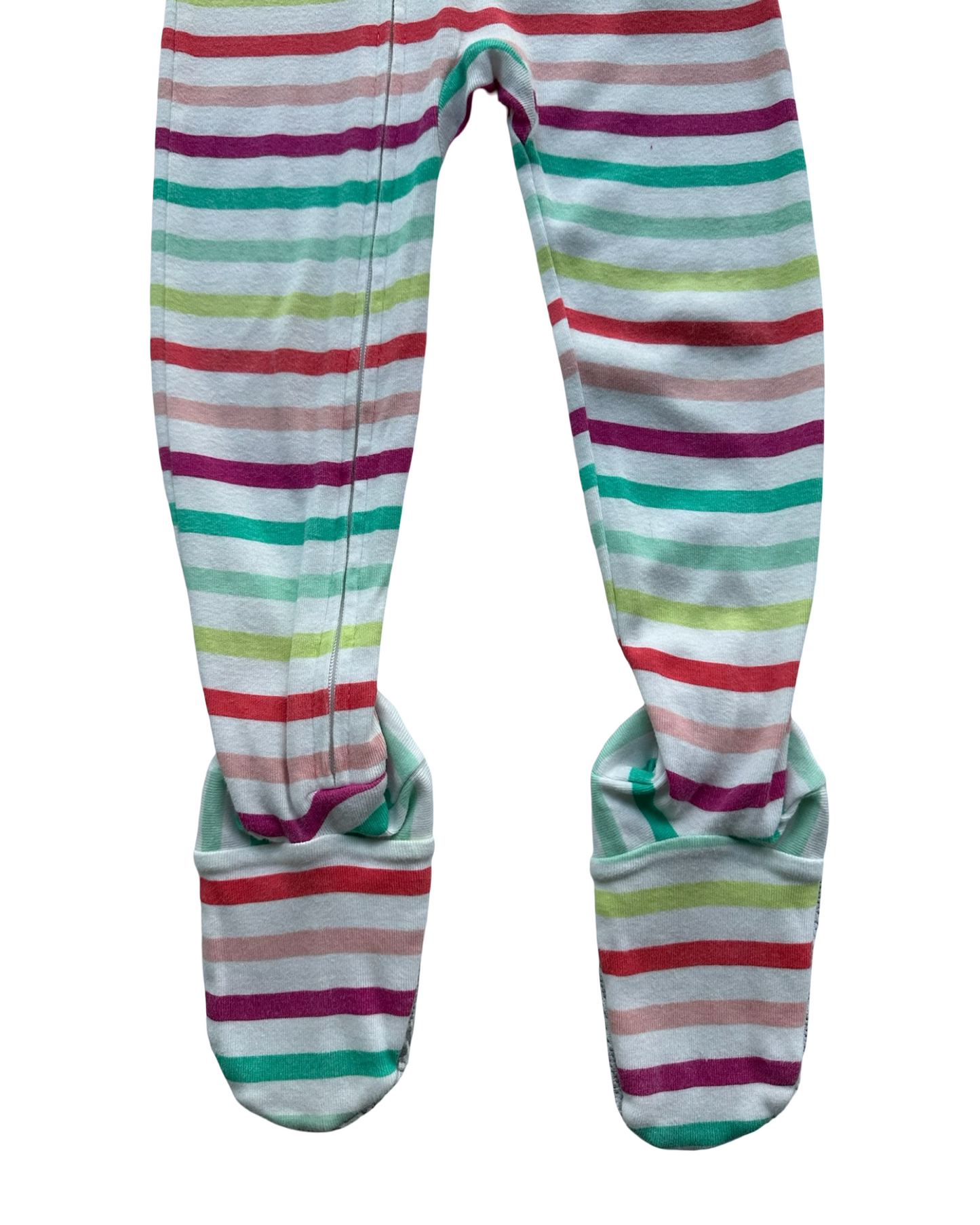 3T Toddler Girls Simple Joys By Carter’s Rainbow Striped With Detail Unicorn 🦄 Zippered Sleeper PJs