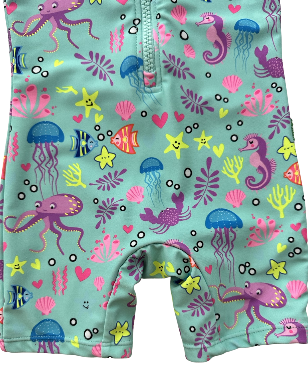 6-9M Baby Girl UpandFast Aqua Under the Sea RashGuard Swim Suit
