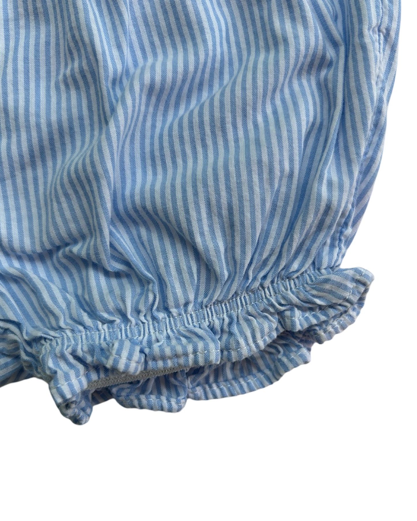 9M Baby Girl Blue & White Striped GoodLad Floral Dress w/ Bloomers