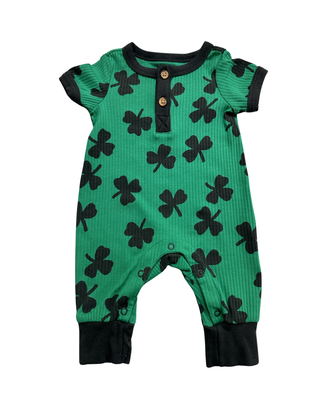 Newborn Baby Boy / Girl Cat & Jack St. Patrick's Day 3 Leaf Clover Romper