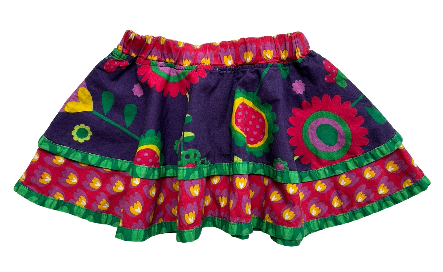 18M Baby Girl’s Jelly The Pug Telluride Claire Purple And Flowers Multi-Layer Skirt.