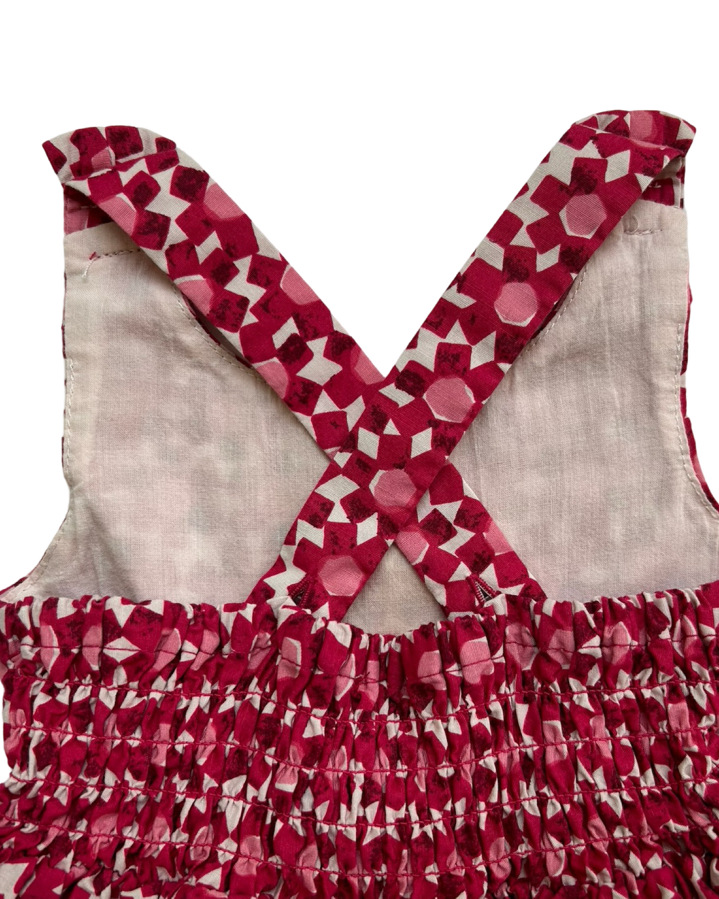 12M Baby Girl Girl Kate Spade Pink Geometric Flower Dress White / Pink
