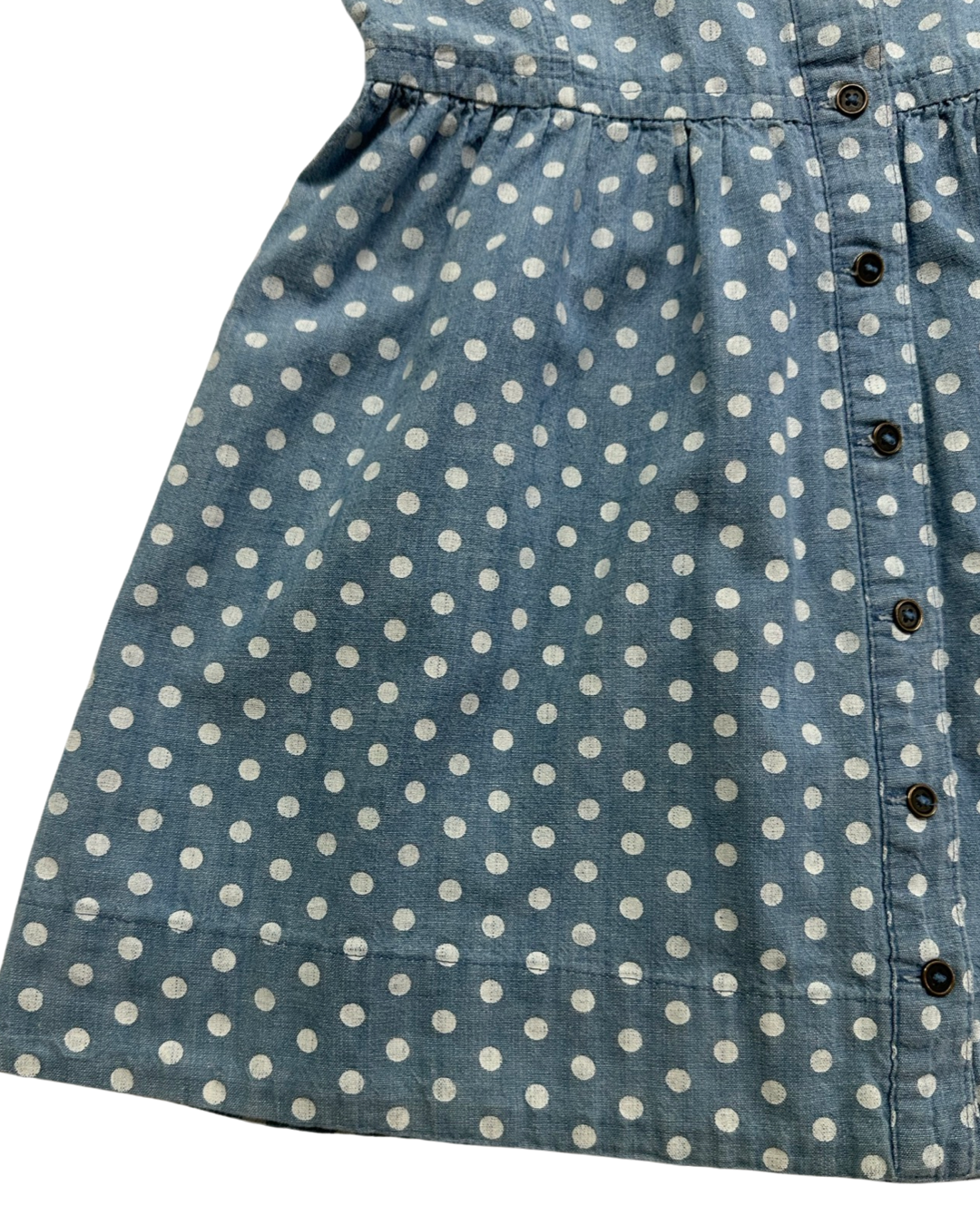 6/6x Girls Cherokee Chambray Polka Dot Collared Dress