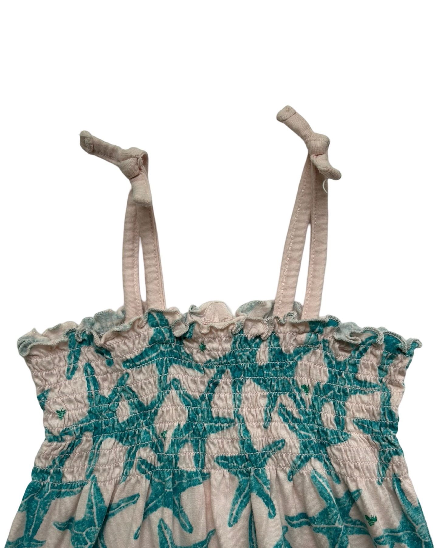 18M Baby Girl Burt’s Bees Baby Organic Cotton Bubble Romper Sleeveless Starfish.