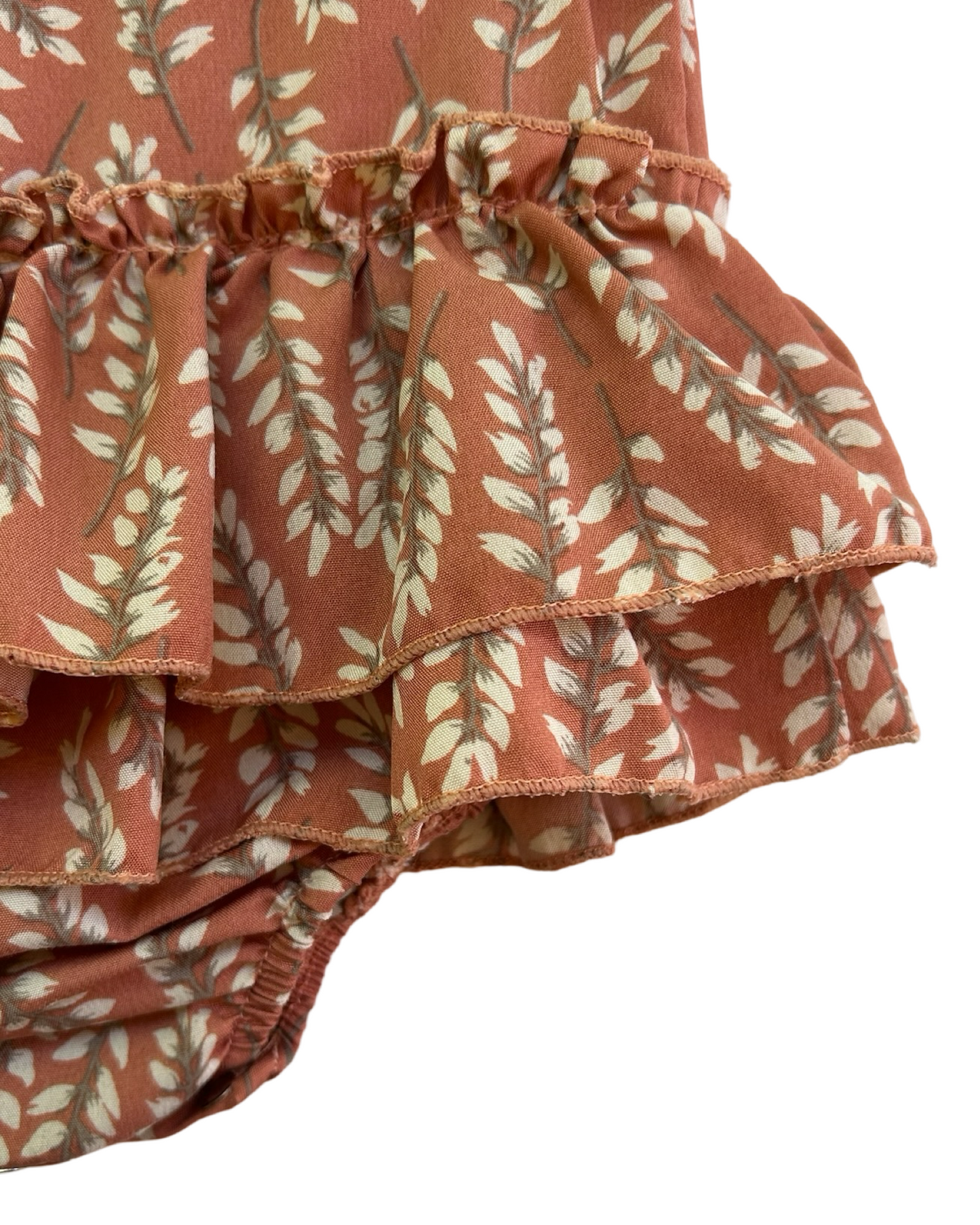 12M - 18M Baby Girls Bailey’s Blossoms Floral Ruffle Bubble Romper.