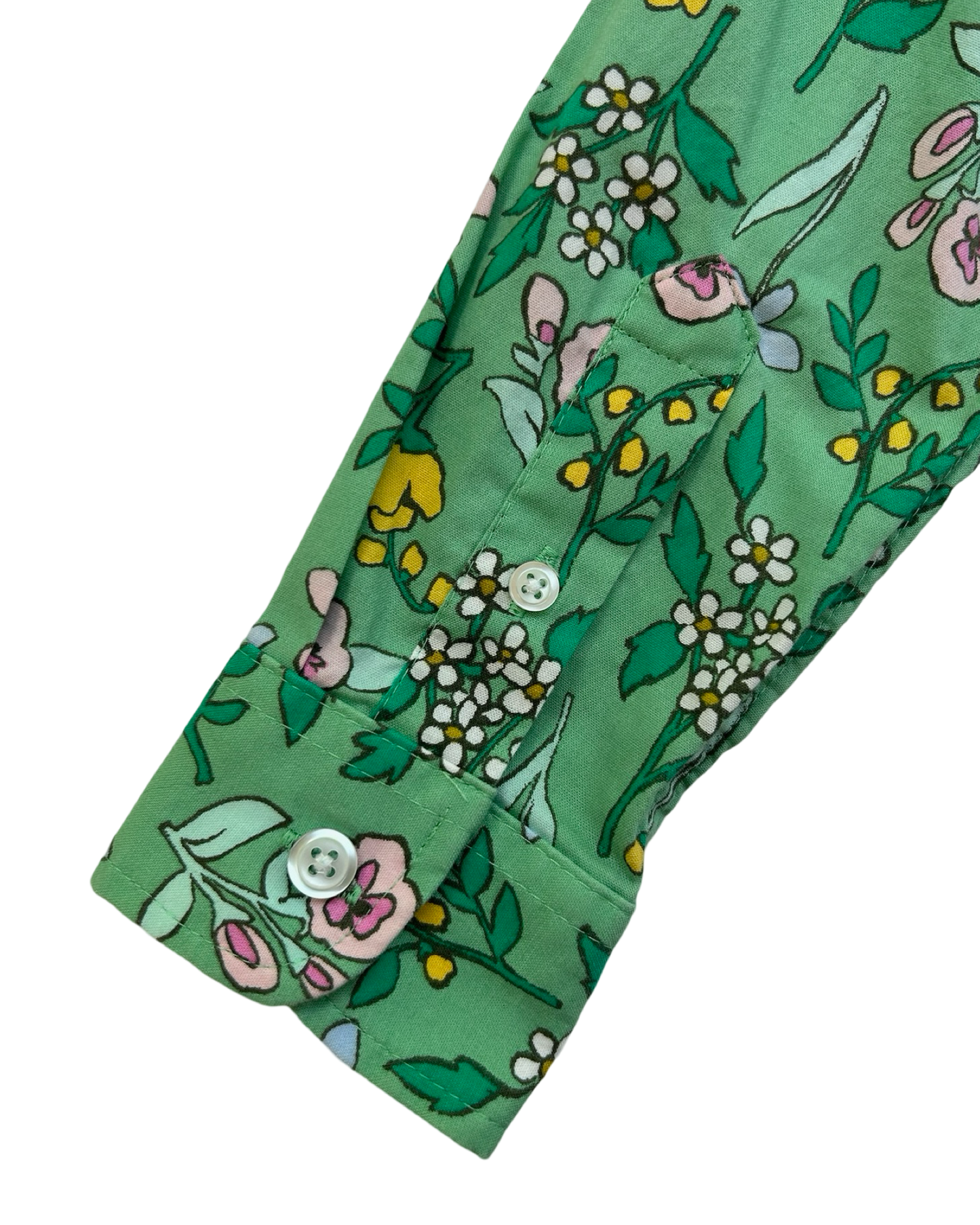 4T / 5T Toddler Boys Size XS Cat & Jack Green Floral Button-up Dress Shirt