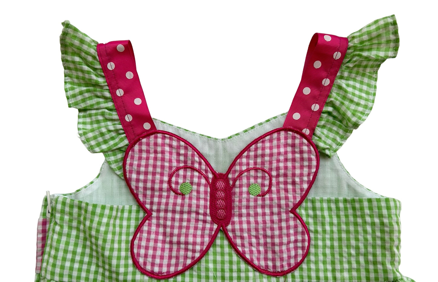3T Toddler Girl Bonnie Jean Gingham Butterfly Sleeveless Dress.