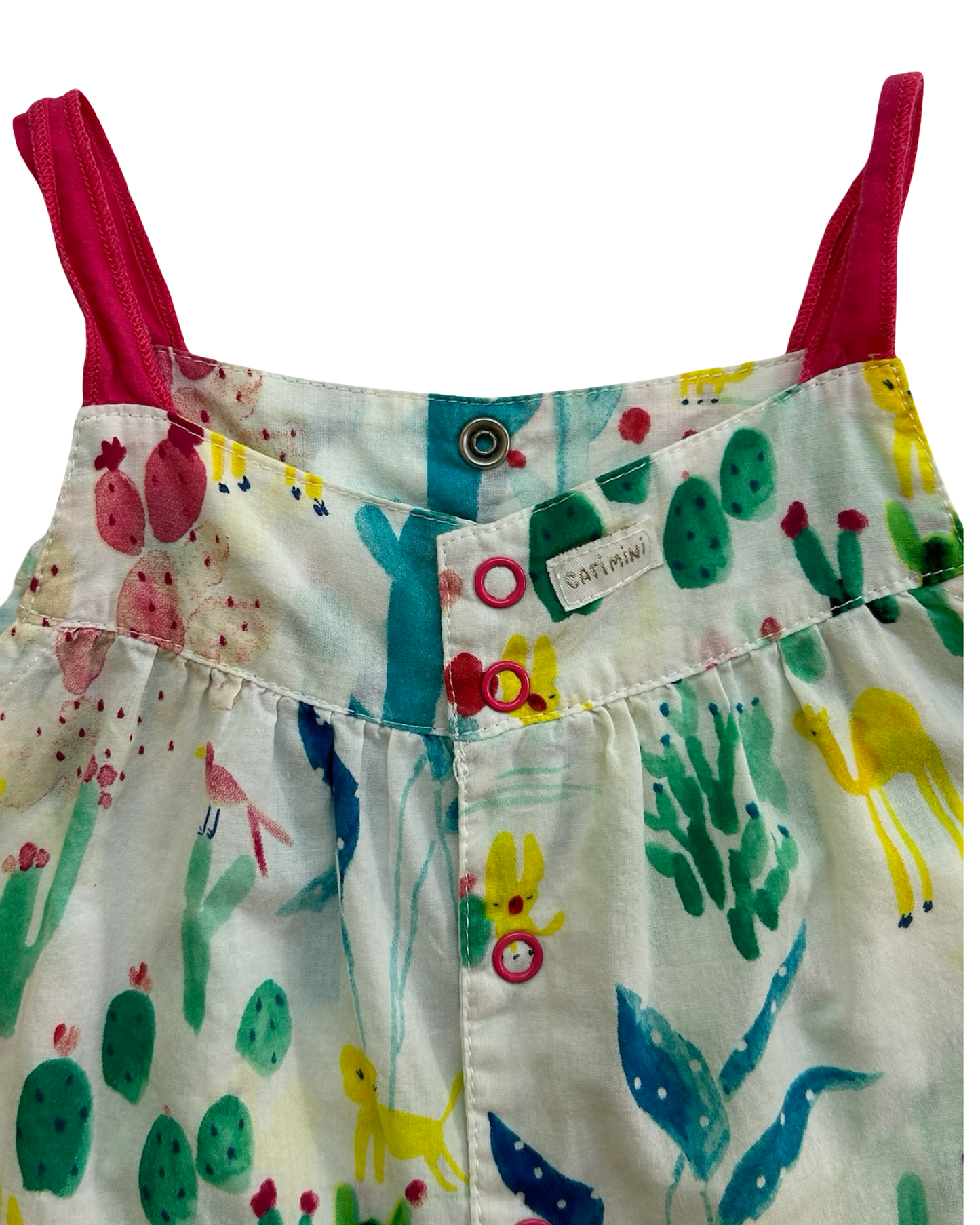 9M -12M Baby Girls Catimini Cactus 🌵 Motif Strap Dress.