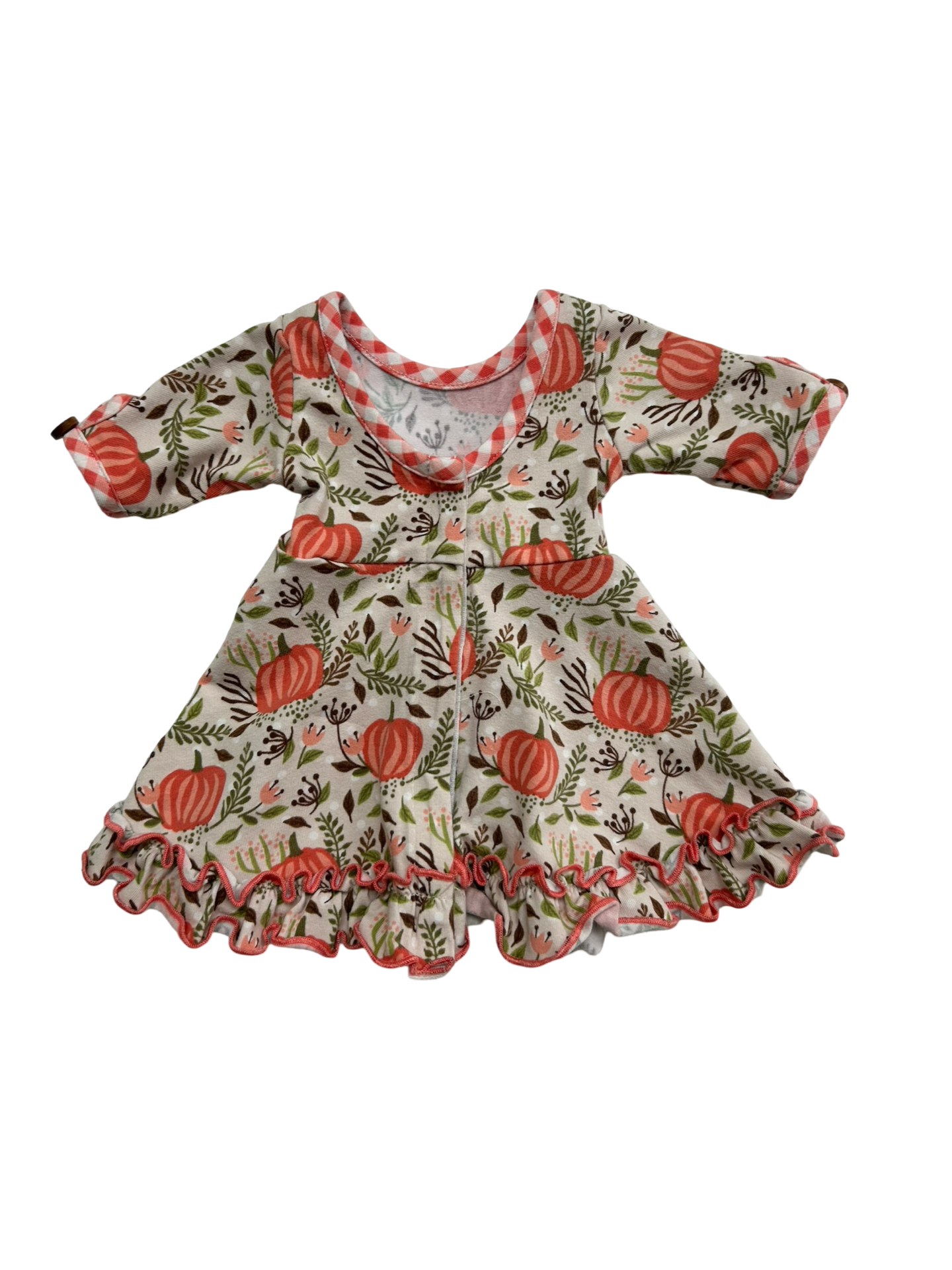 5T Toddler Girl / 6x Girls Shrimp & Grits Serendipity Pink Pumpkin Twirl Dress With Matching Doll Dress