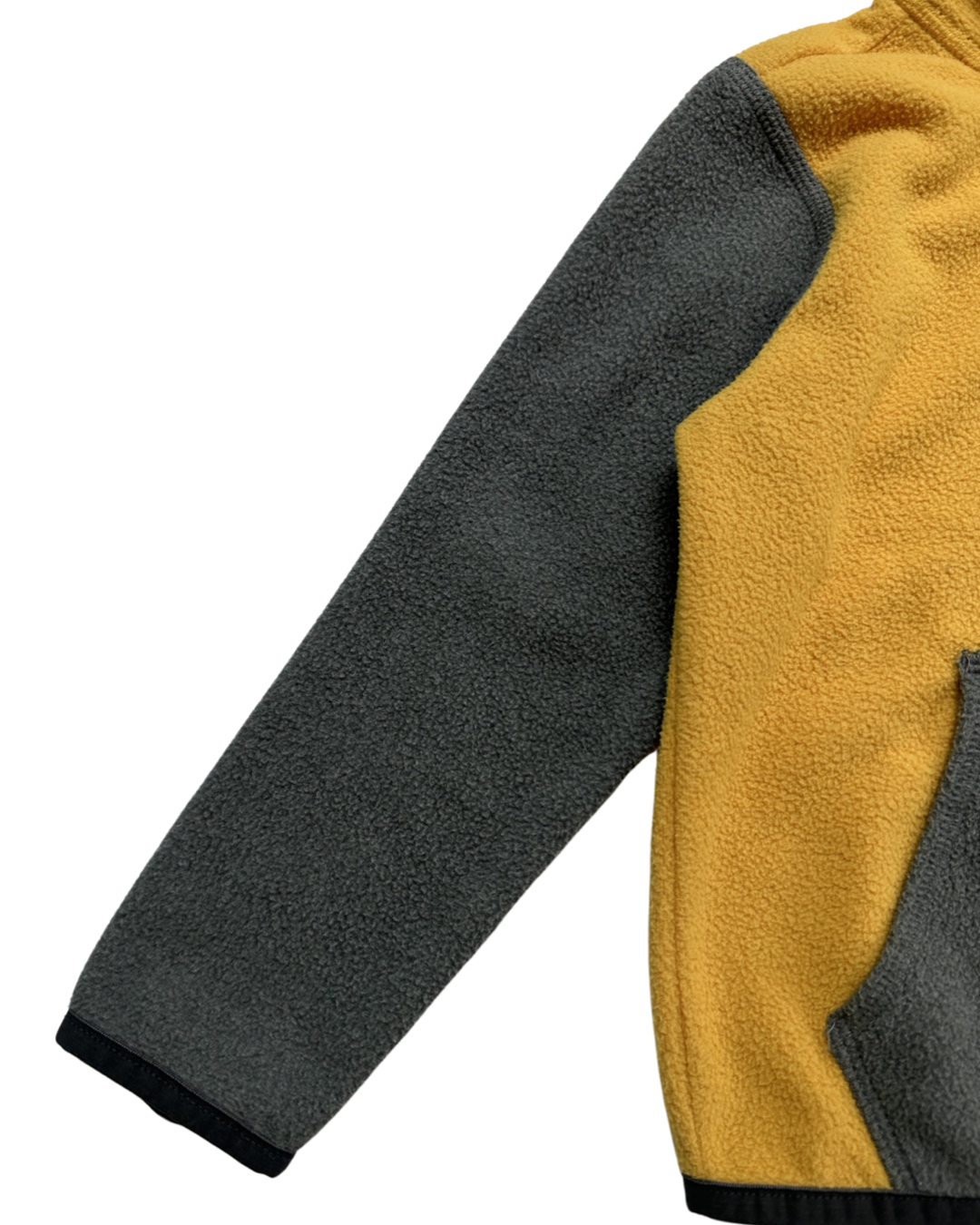 18M-24M Baby Boy The North Face Glacier Yellow / Gray Fleece Zip Up Hoodie Jacket