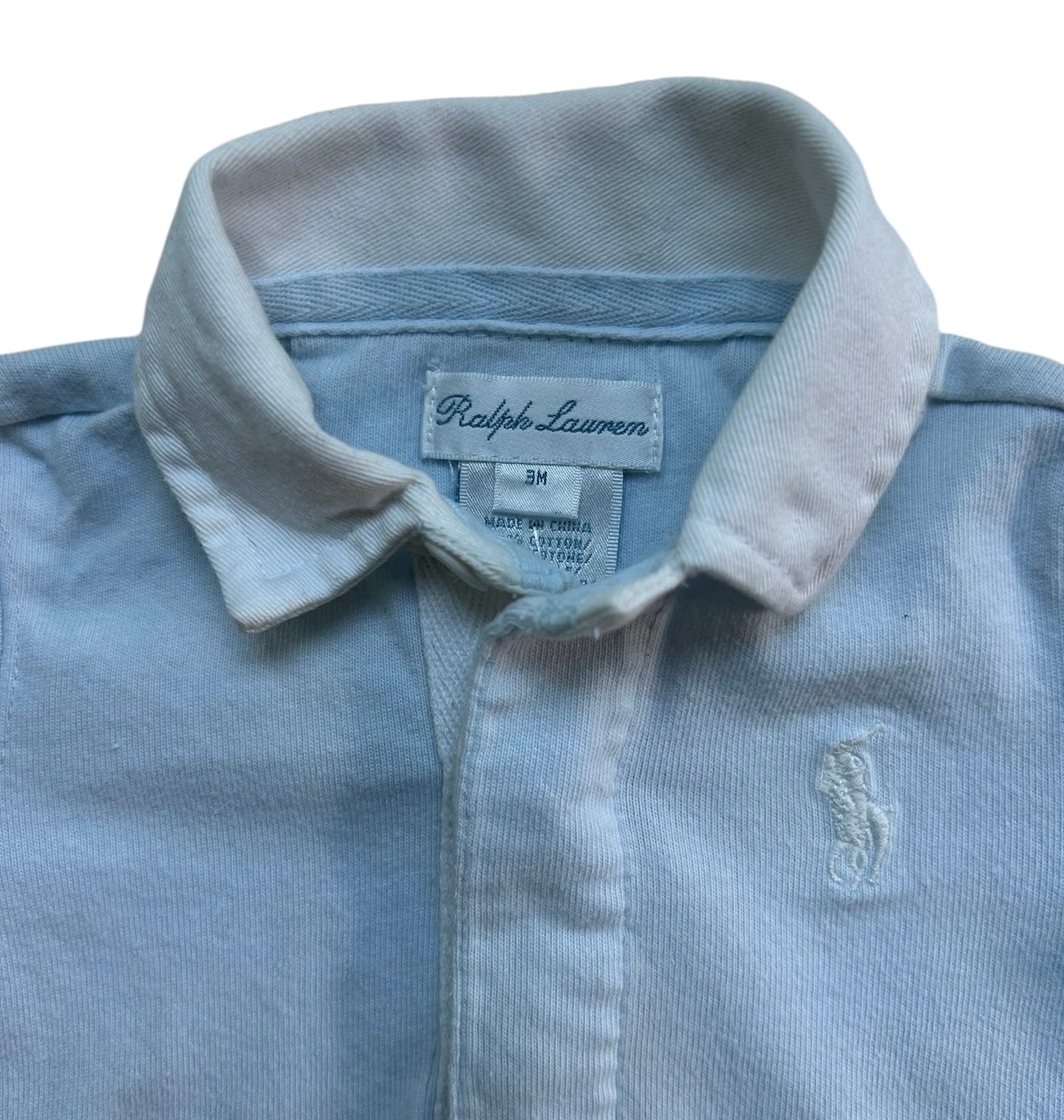 3M Ralph Lauren Polo Baby Boy Light Blue Romper