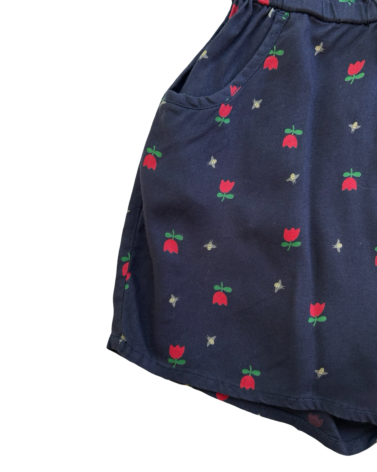 (100-cm) 4T Toddlers Girls Hanna Andersson Tulips 🌷 And Bee 🐝 Print Romper.