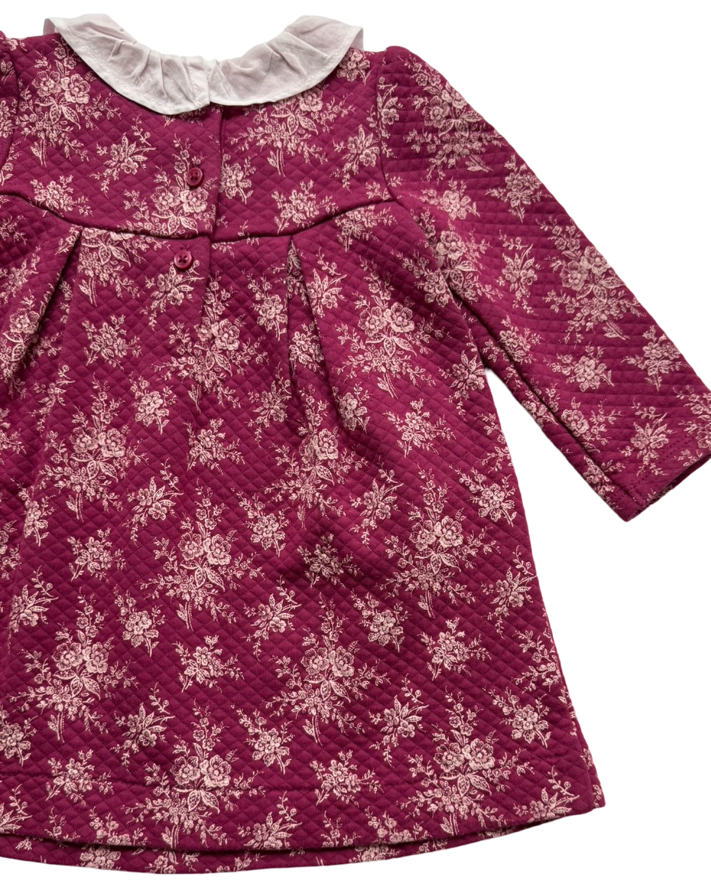 6M -12M Baby Girl Janie & Jack Quilted Floral Long Sleeve Dress