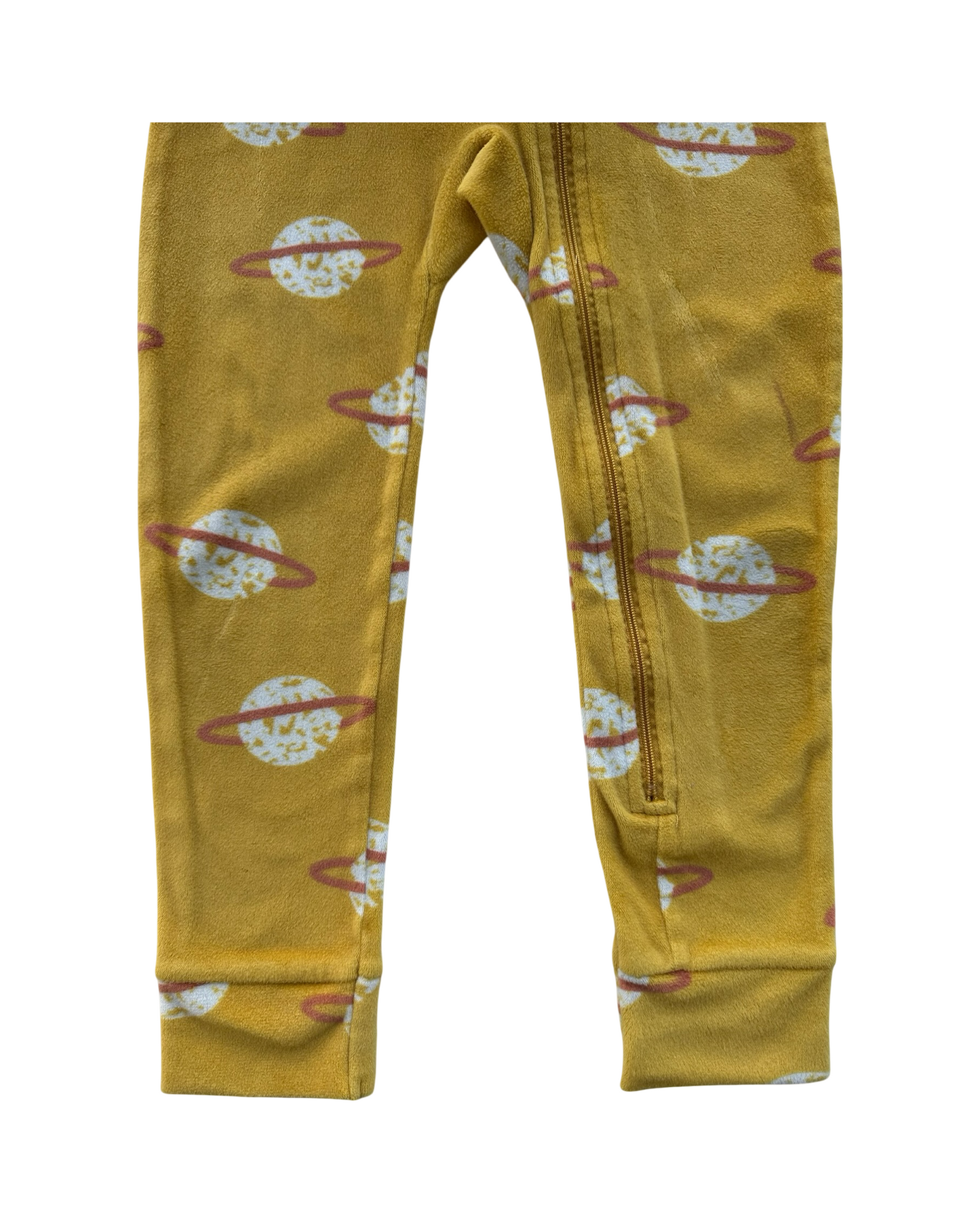 4T Toddler Boys / Girls Cat & Jack Planet With Rings, Full-Length Zipper Down The Front Fleece Pajama