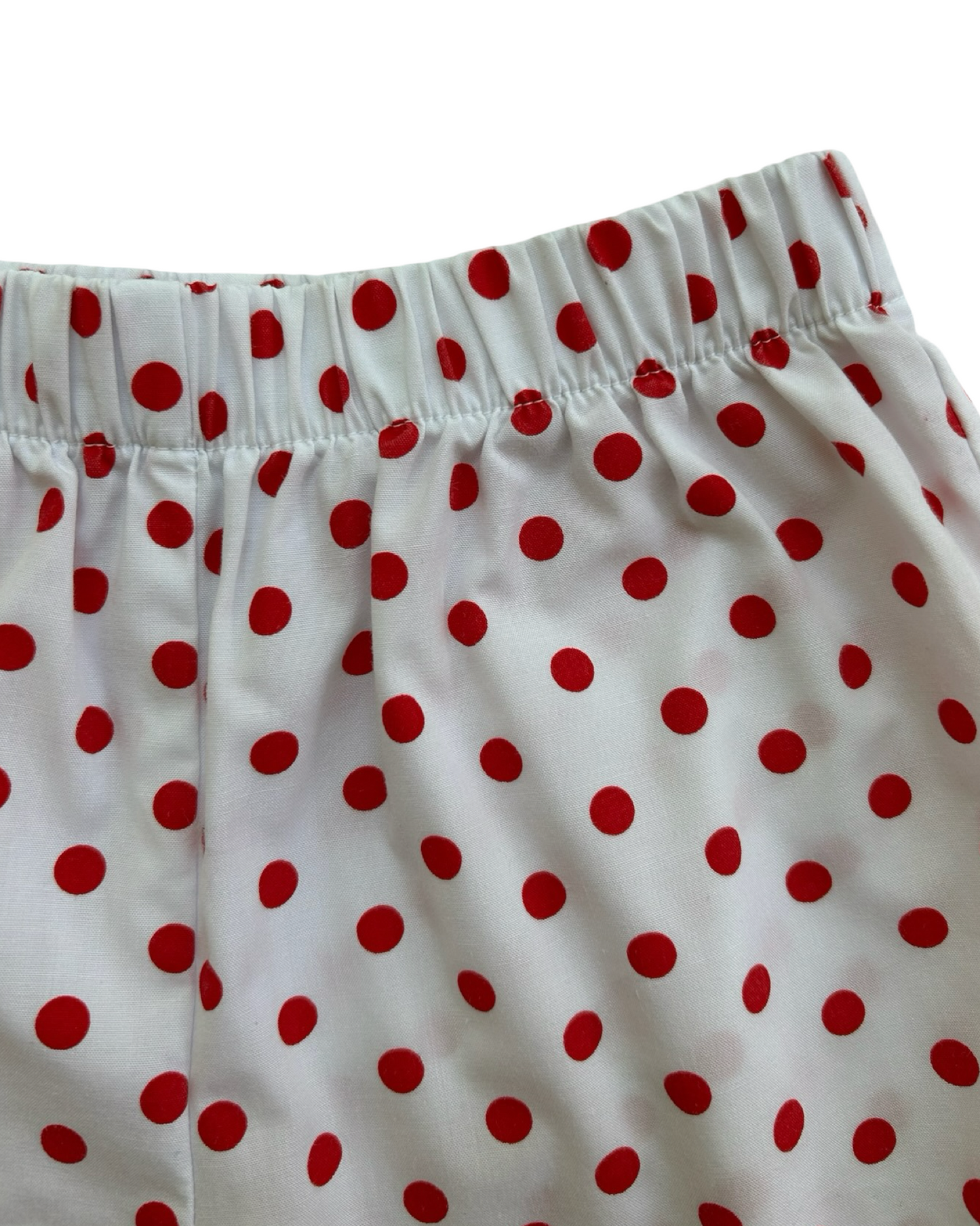 4 Toddler Girls Boutique Red Polka Dots And Ruffle Trim Short.