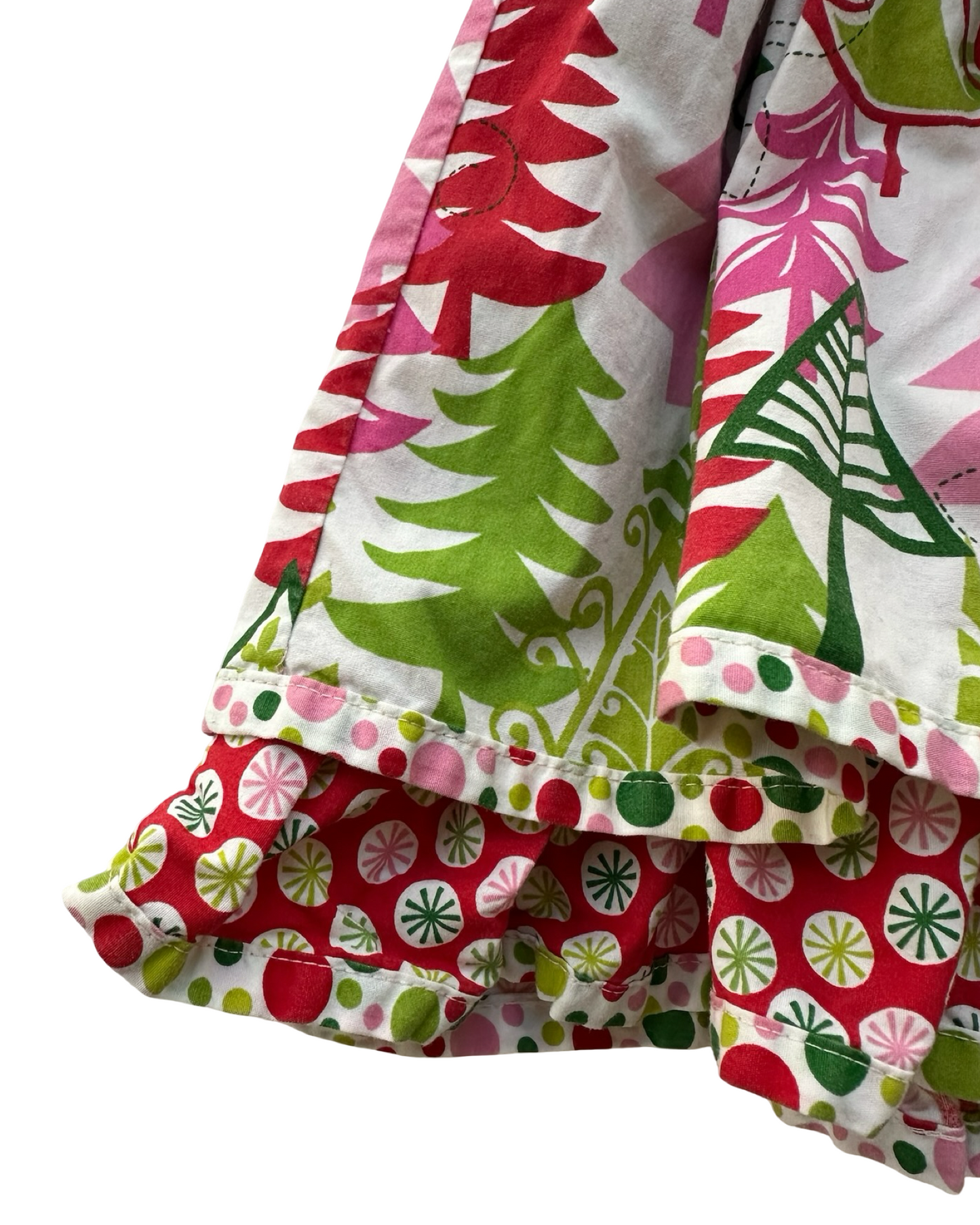 5T Toddler Girl Jelly The Pug Christmas Tree Sassy Ruffle A-Line Dress