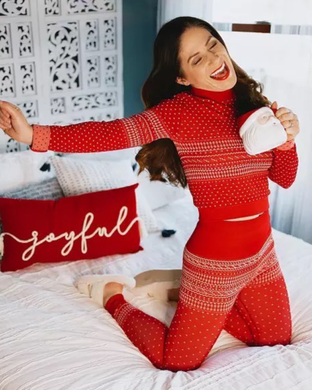 Women’s Size Small Fabletics Cardinal Red Holly Seamless Long Sleeve Shirt Top