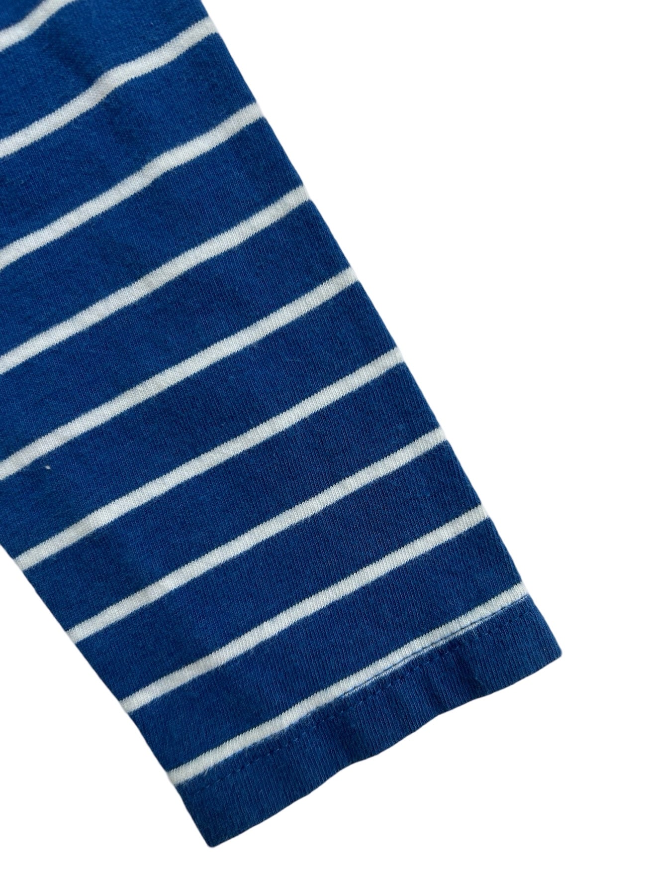 12M - 18M Baby Girls H&M Long Sleeved Blue/ White Striped Dress.