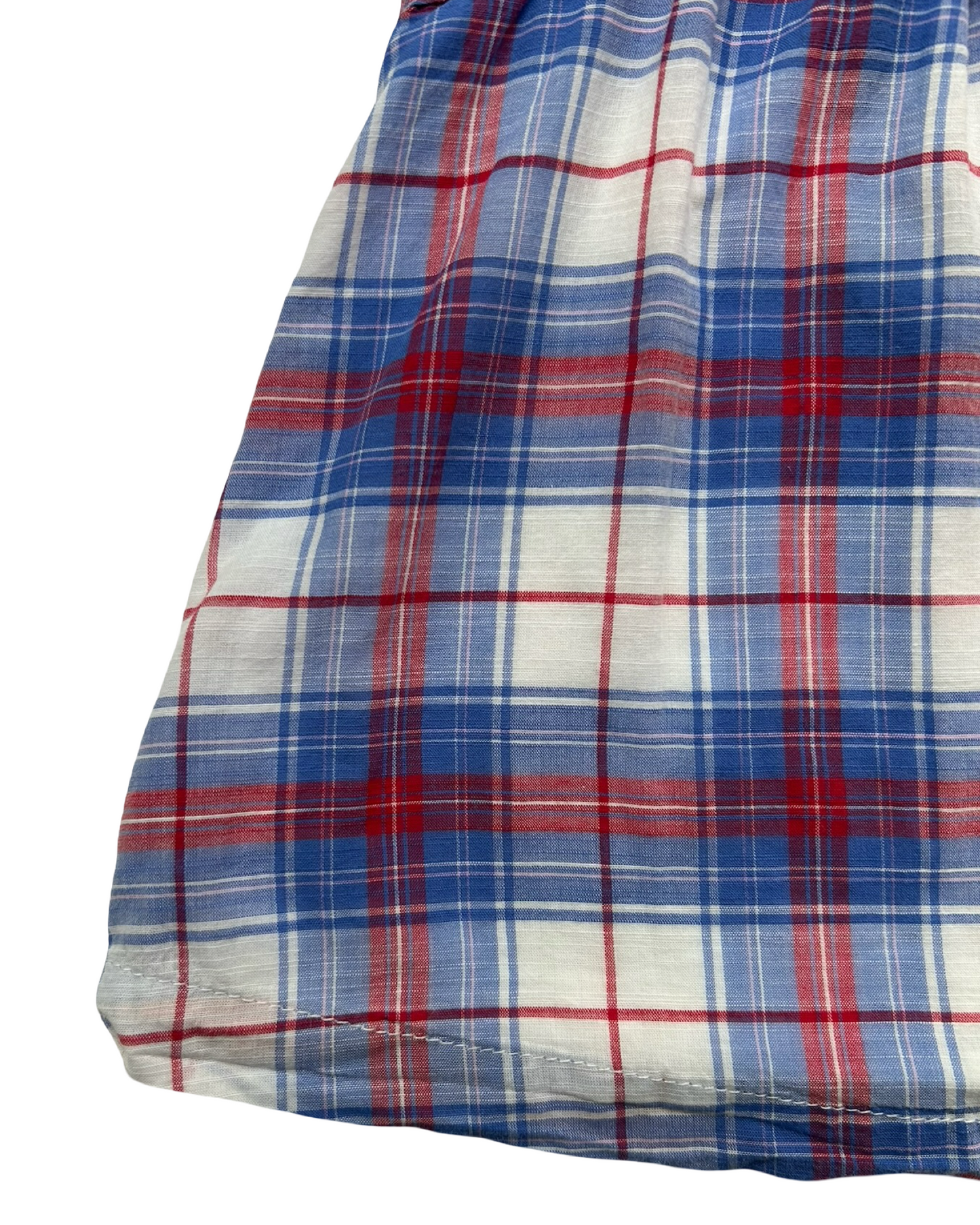 2T Toddler Girl Baby Gap Patriotic Plaid With Flutter Sleeves And Ruffle Neckline Tunic Top