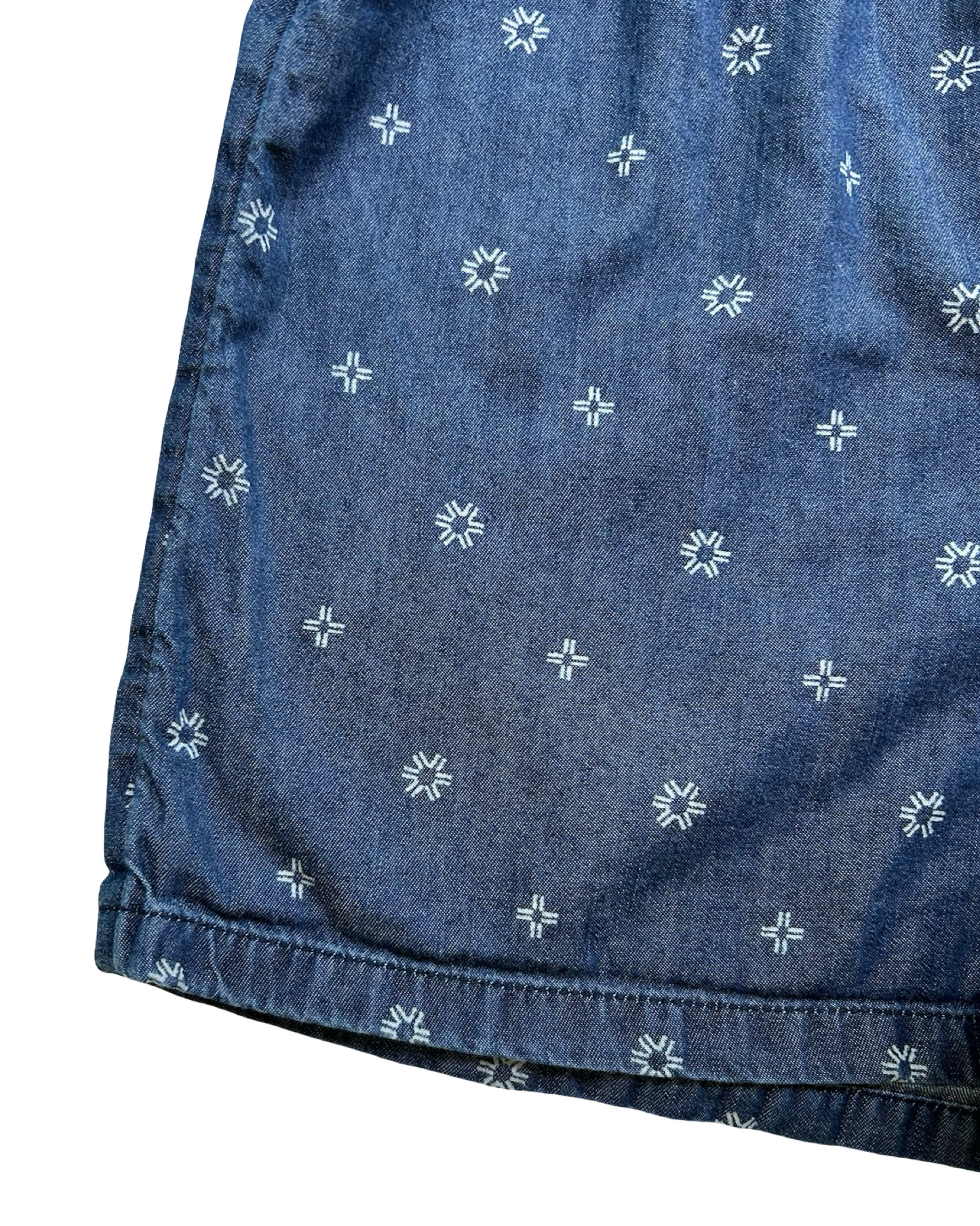 6T-7T Toddlers Girls Old Navy Printed Sleeveless Chambray Romper.
