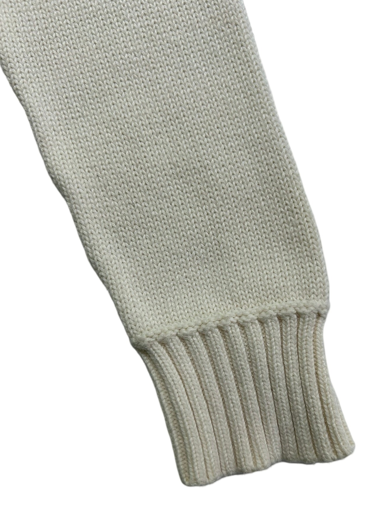 6X Girls Ralph Lauren Ivory Knit Crew Neck Sweater With Button Pullover.