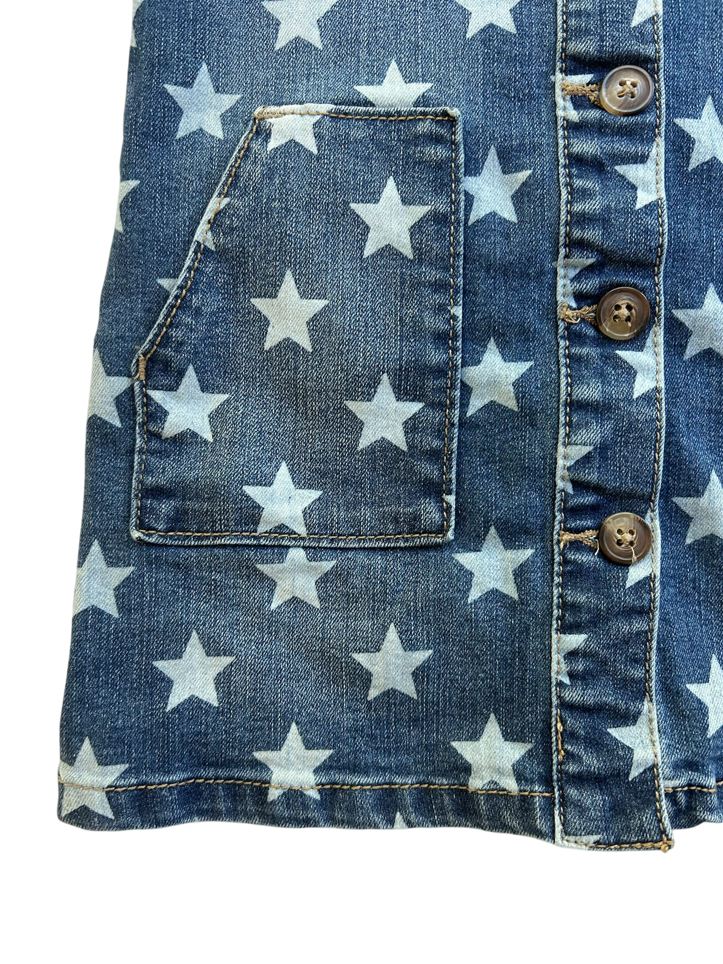 5T Toddler Girl WonderNation American Denim Star Jumper Overall Dress