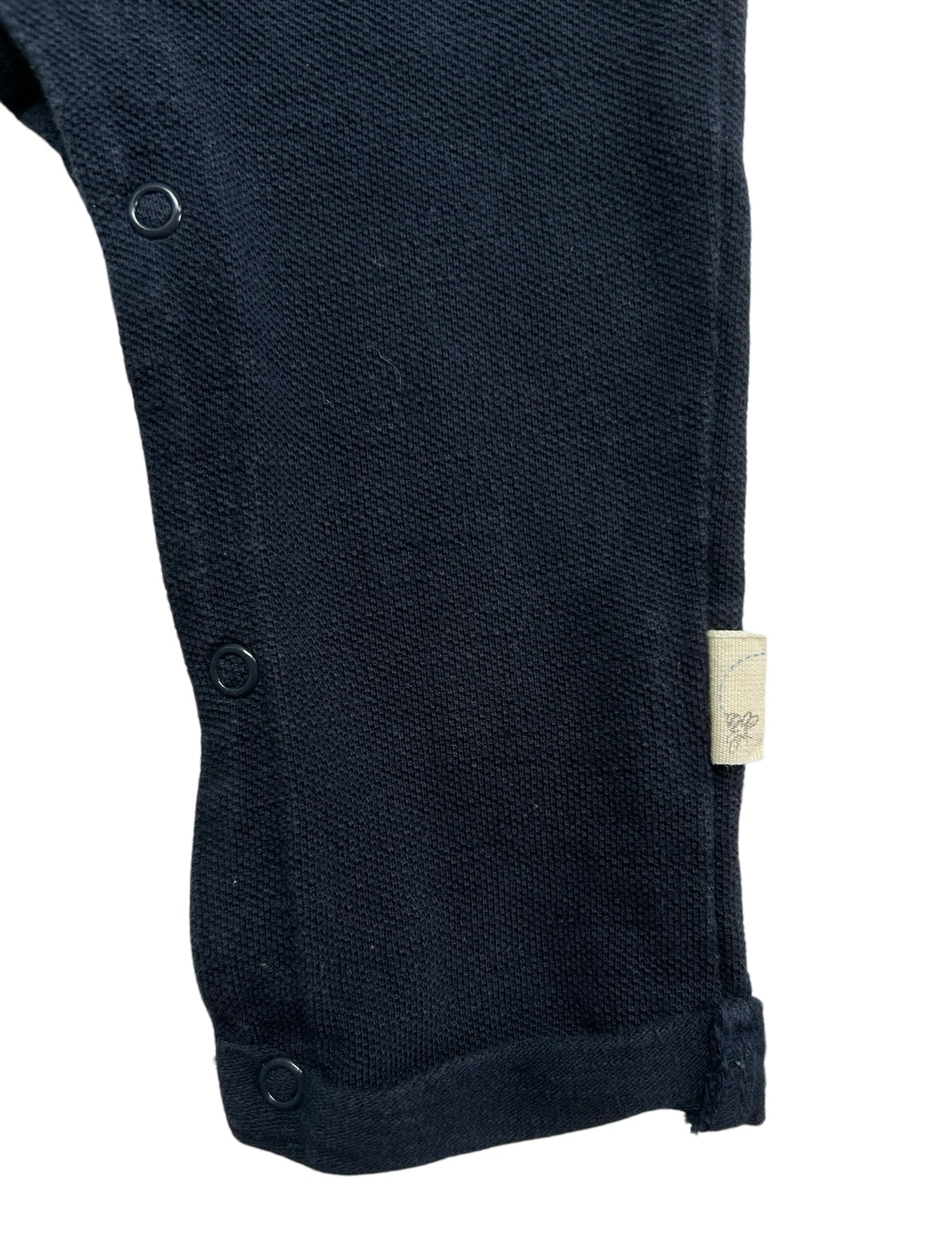 6M-9M Burt’s Bees Baby Boy’s Blue & Beige Henley Romper