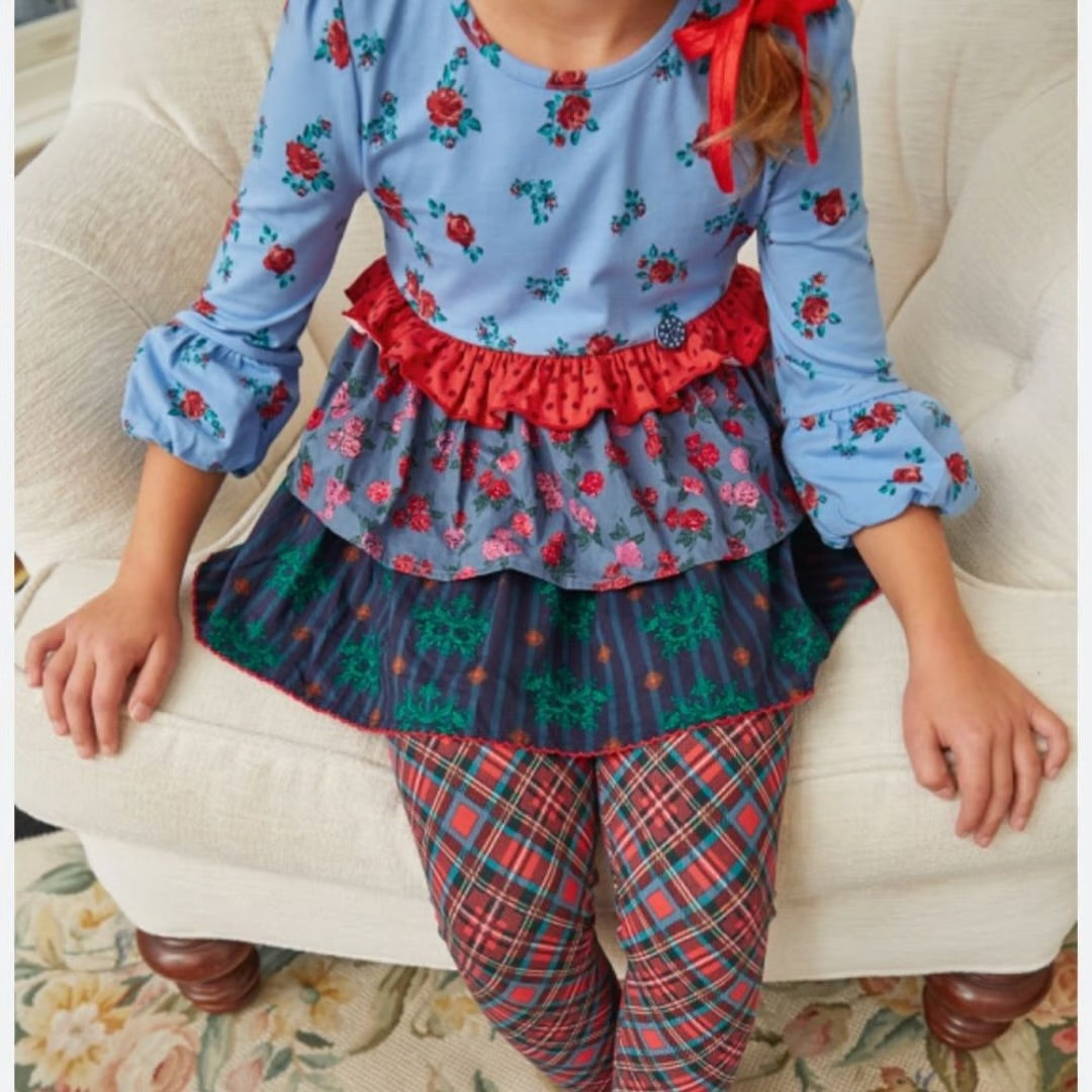 6x Girls Matilda Jane Feeling Festive Floral Tunic Top