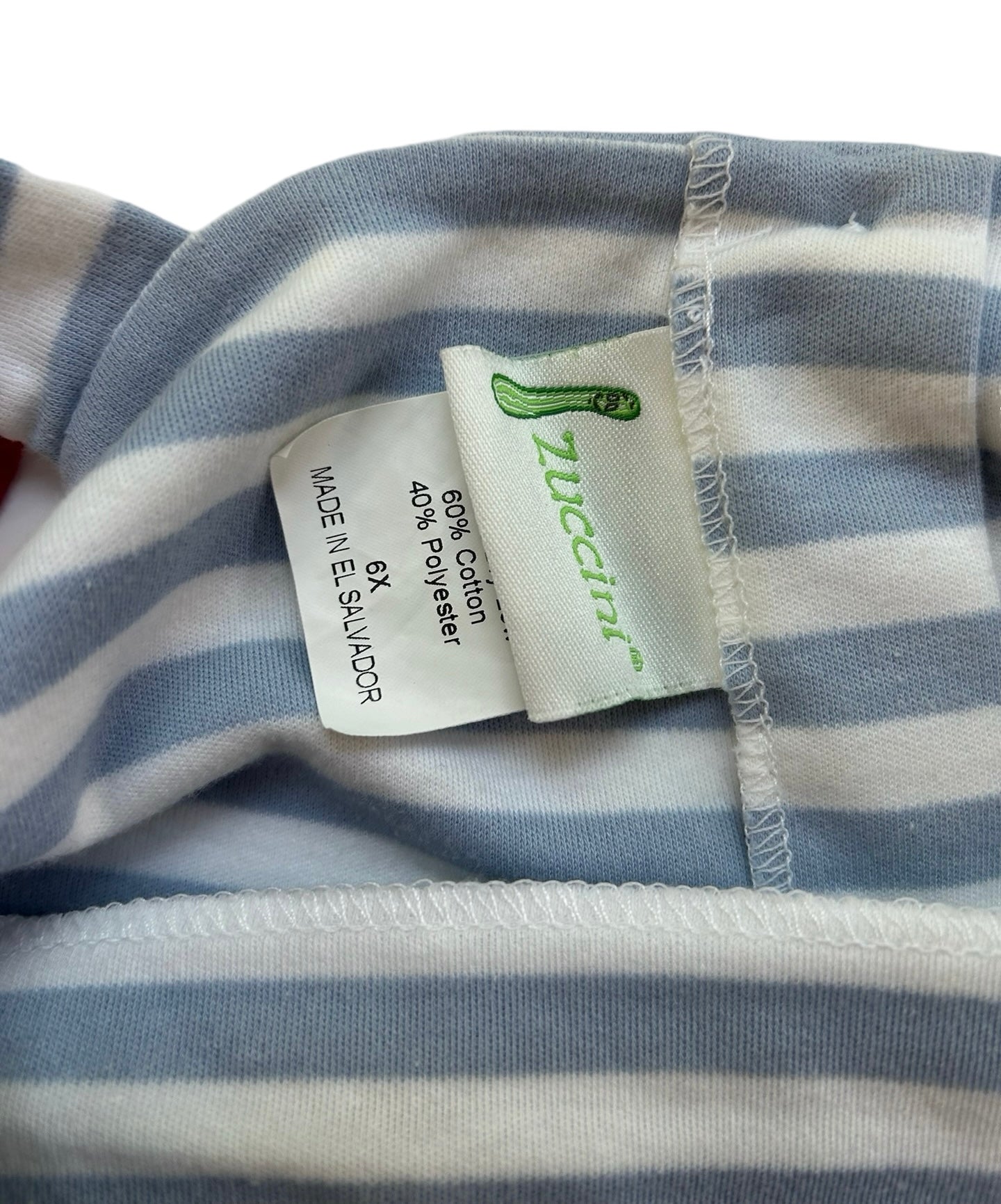 6X Girls Zuccini Lobsters 🦞 🦞🦞 Embroidered Blue Striped Tunic Top.