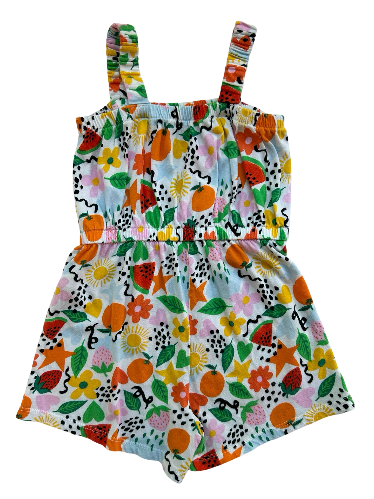 4Y Old Navy Baby Girls Orange Floral Printed Romper.