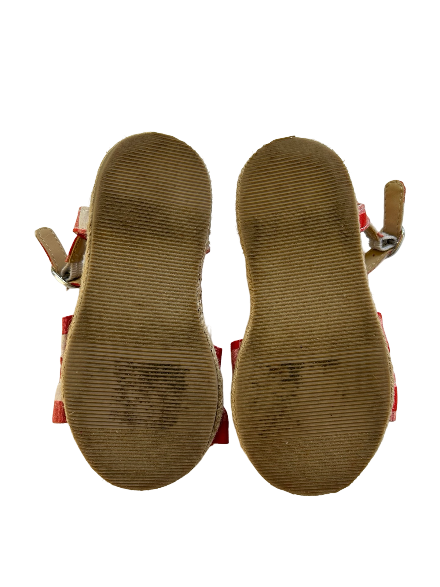 5C Toddler Girl Janie & Jack Red & White Gingham Checkered Sandals