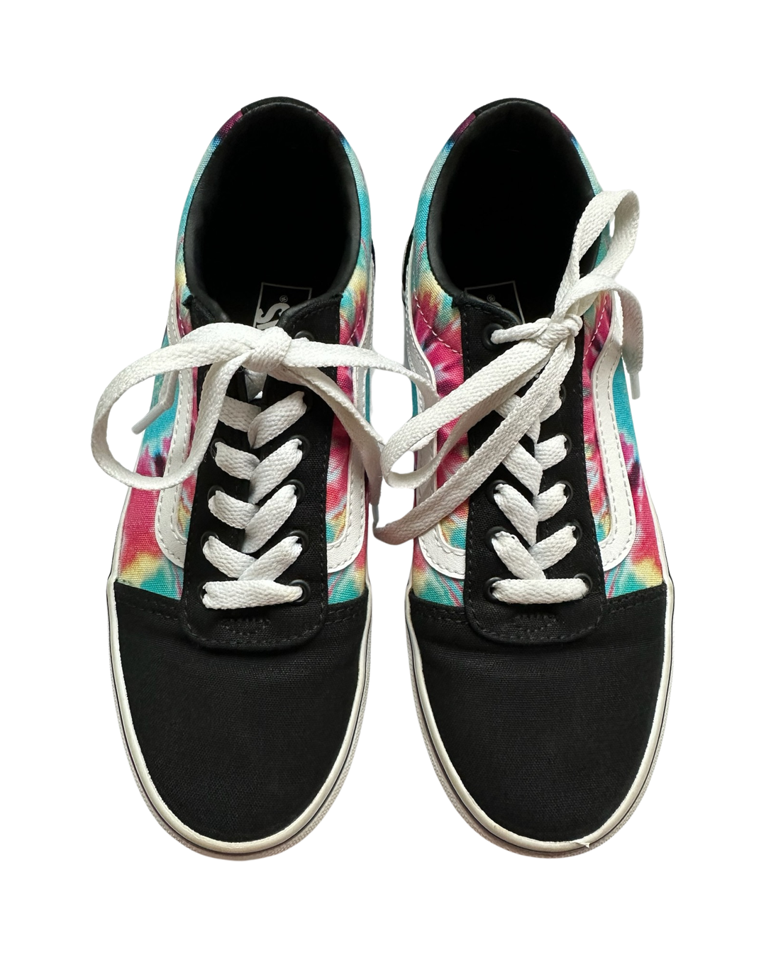 Youth Big Girls Size 3 Black Tie Dye Vans Old Skool Sk8 Shoes