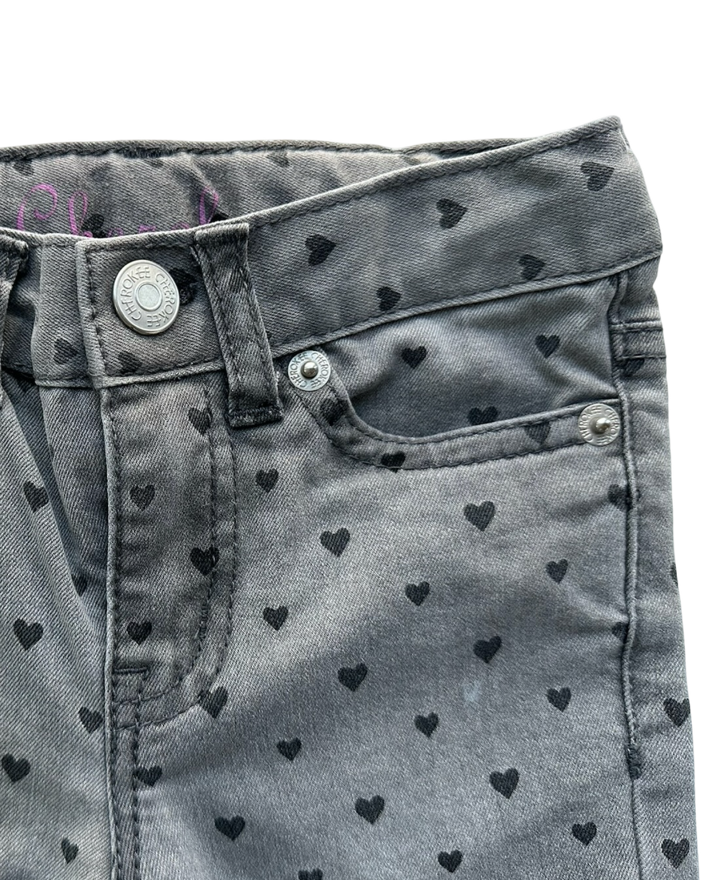 2T Toddler Girl Cherokee With Heart 🖤🖤🖤 Jeans Pants Adjustable Waistband Pockets