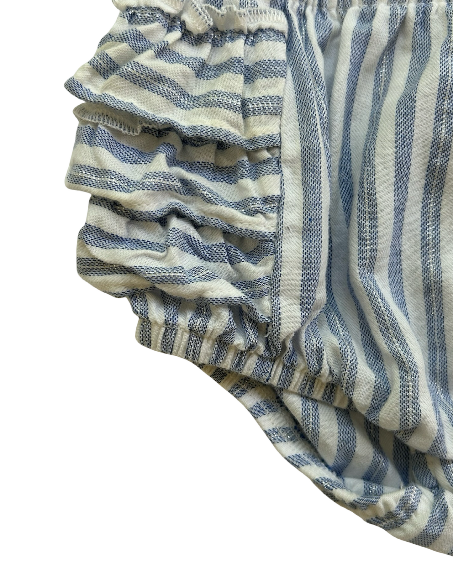 6M-9M Baby Girls Cat & Jack Baby Striped, Ruffled Top / Bloomers 2 Piece Set.