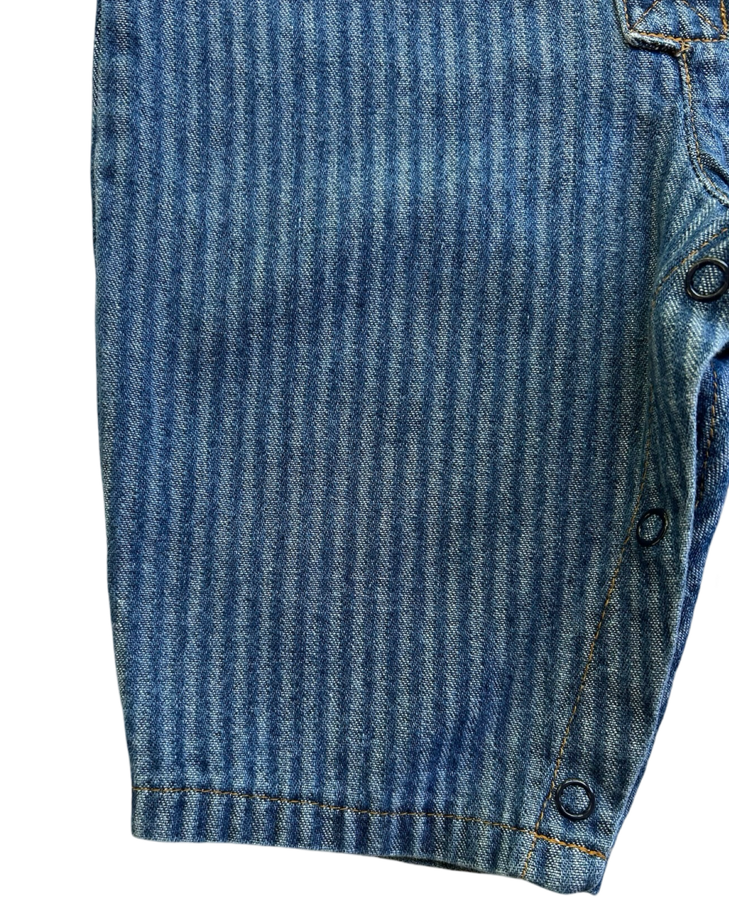 0-6M Baby Boy Denim HopScotch Master Craftsman Vintage Romper