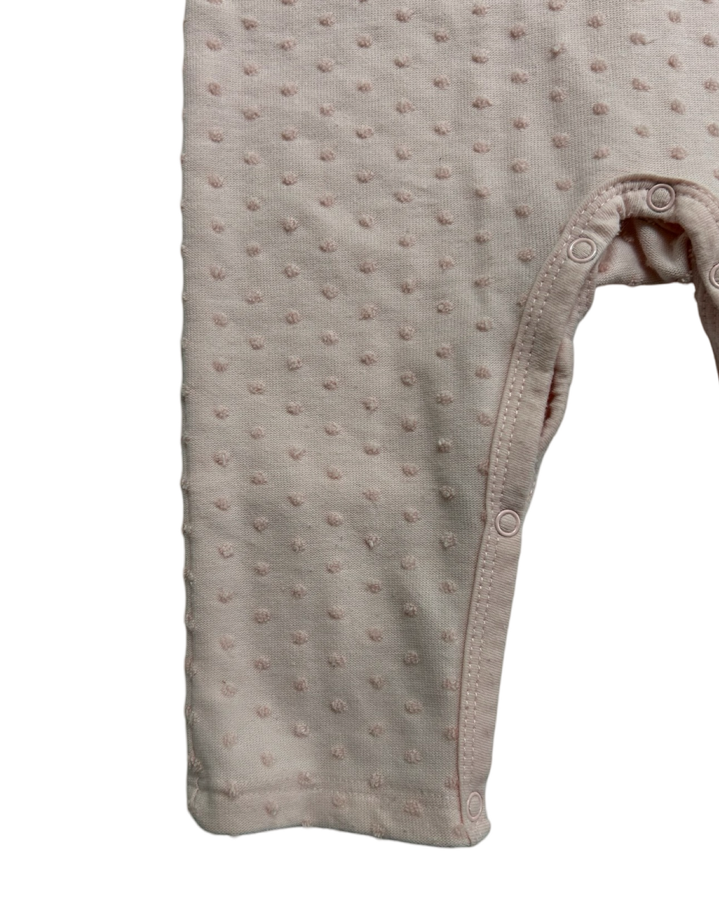 6-9M Baby Girl ChickPea Pink Swiss Dot Long Sleeve Romper