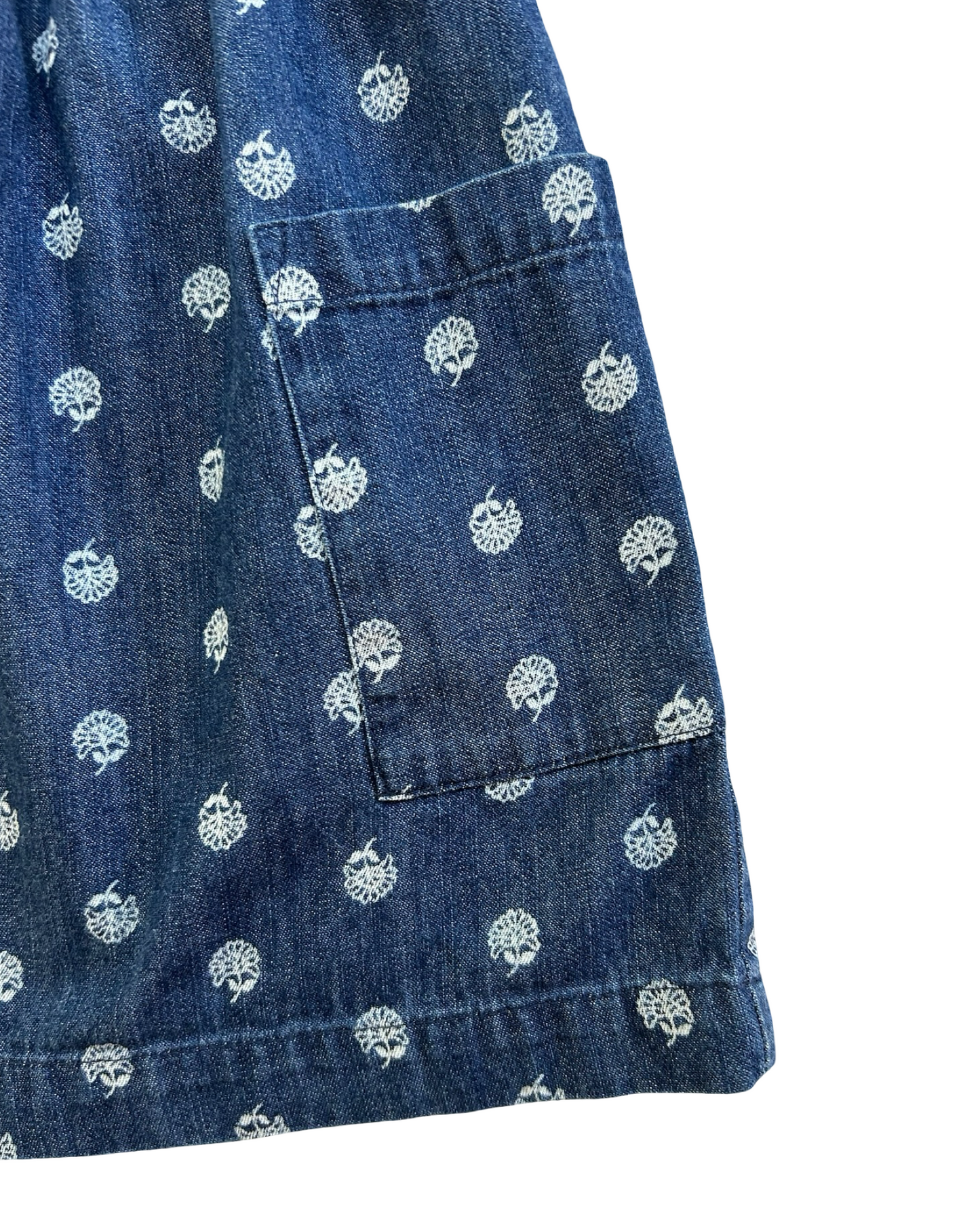4T (100-cm) Toddlers Girls Hanna Andersson Printed Chambray Half & Half Dress