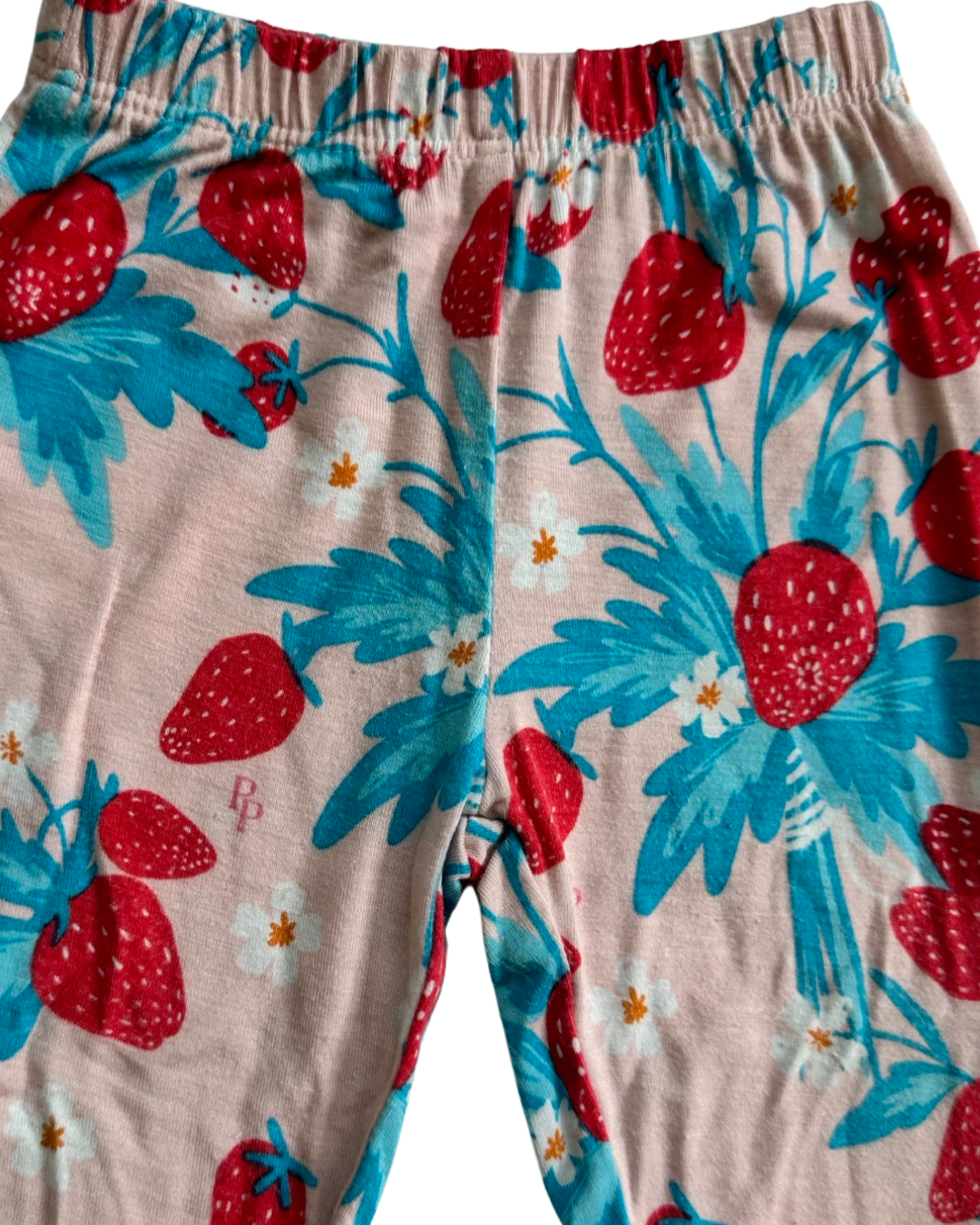 6-12M Baby Girl Posh Peanut Bamboo Strawberry 2pc Outfit / PJ Set