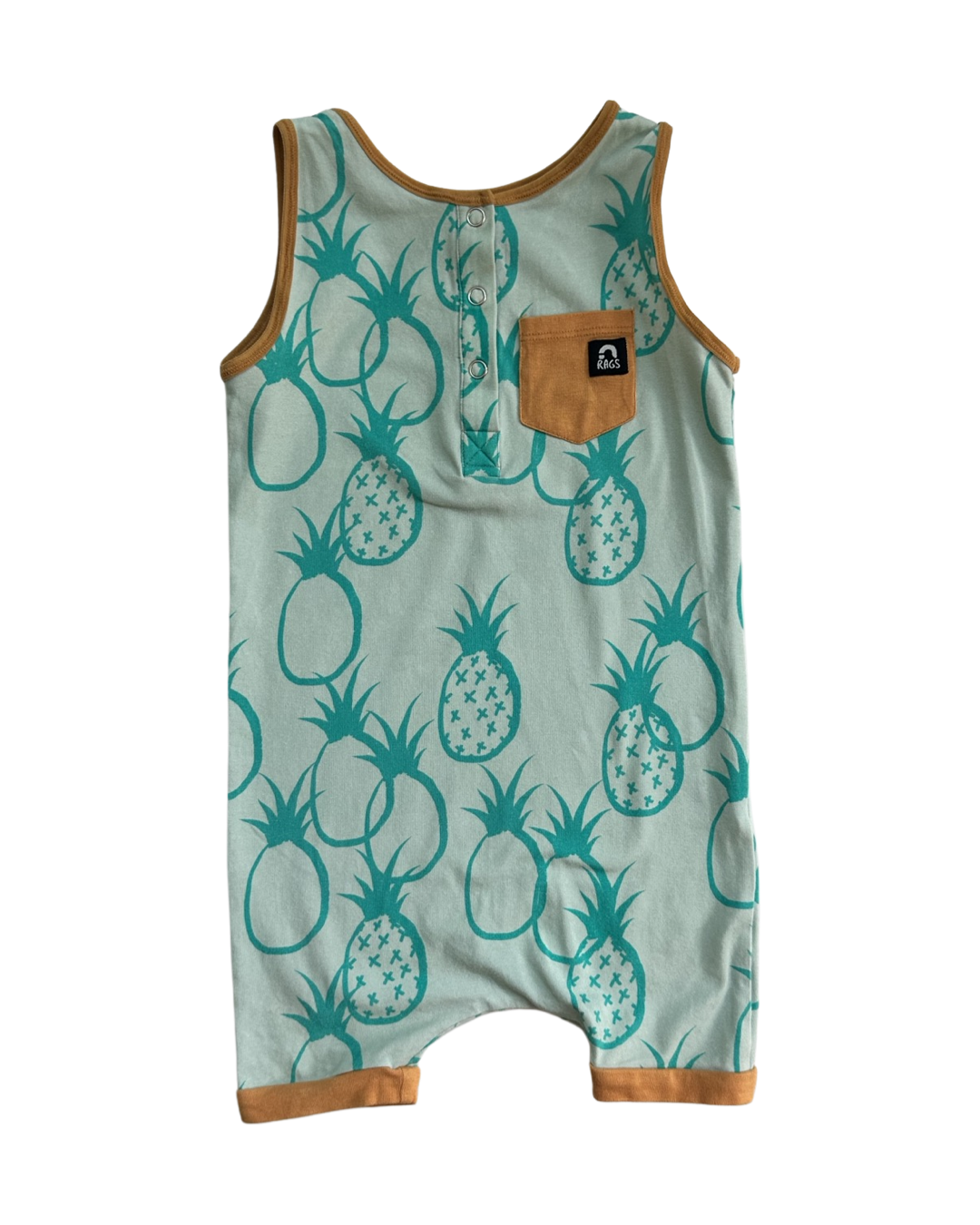 2T Toddler Boy / Girl RAGS to Raches Pineapple Tank Shortie Romper