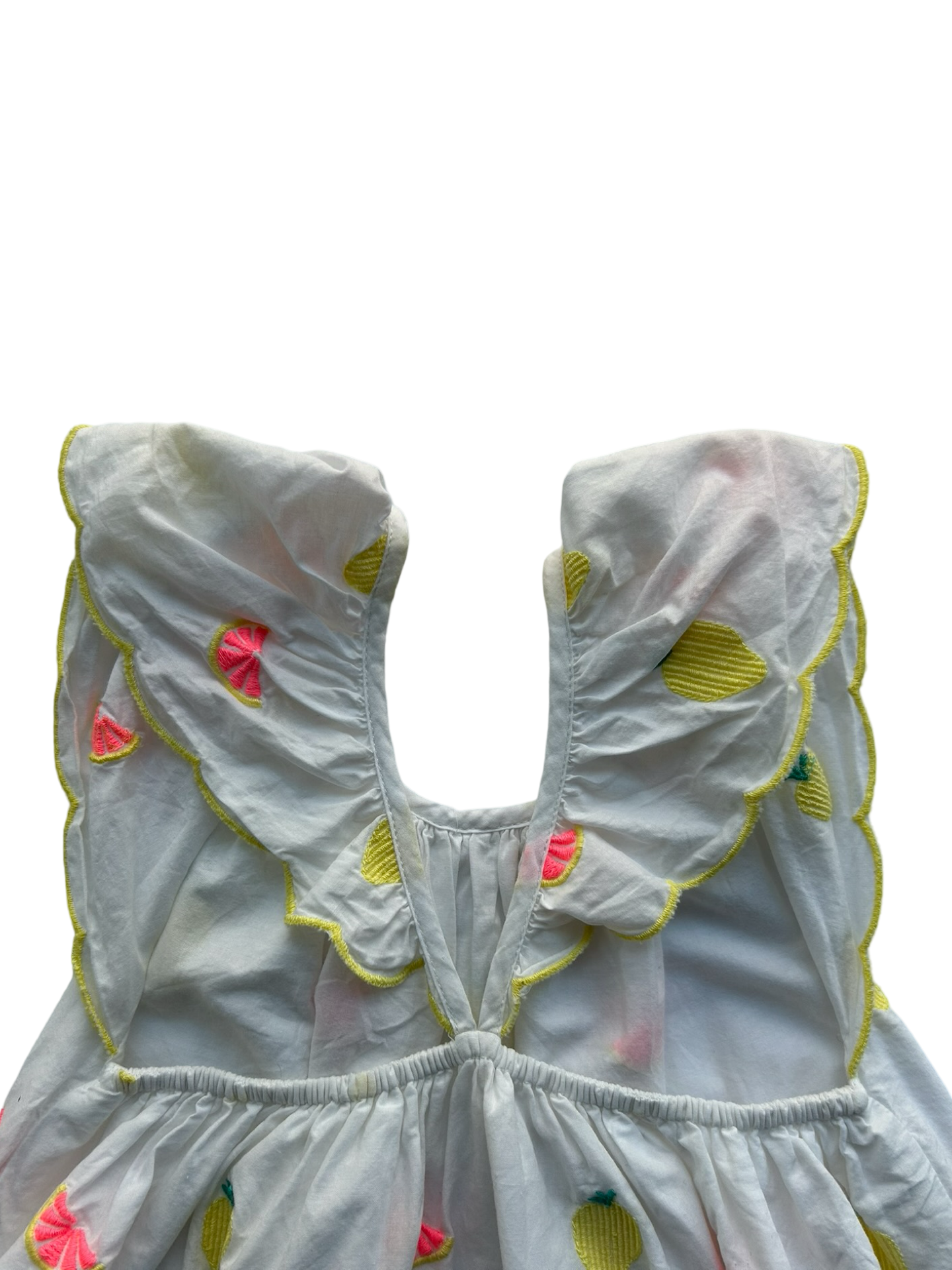 4Y Toddler Girls Baby Gap Fruit Flutter Embroidered Dress