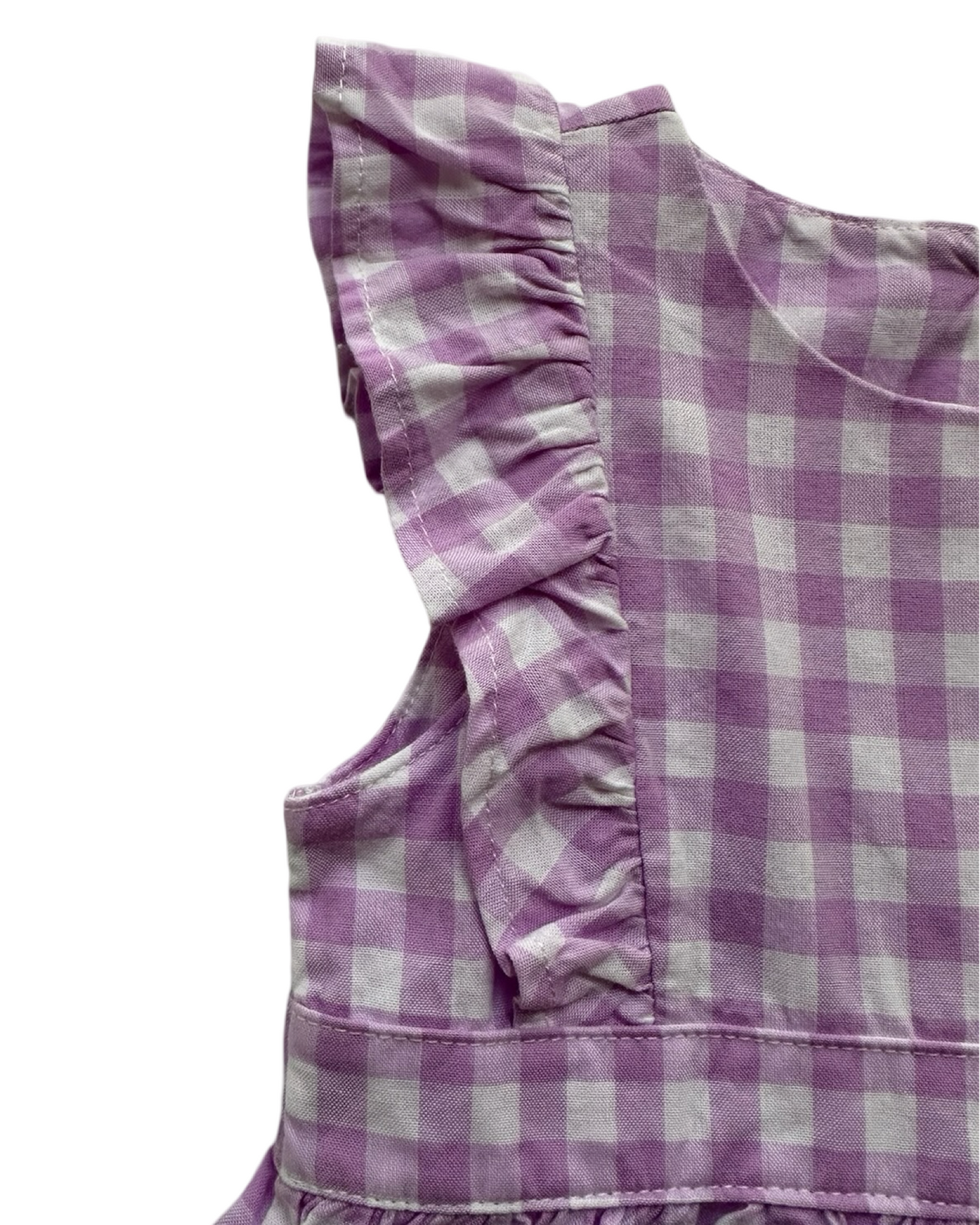 9M Baby Girl Carters Gingham Purple / White Ruffle Dress