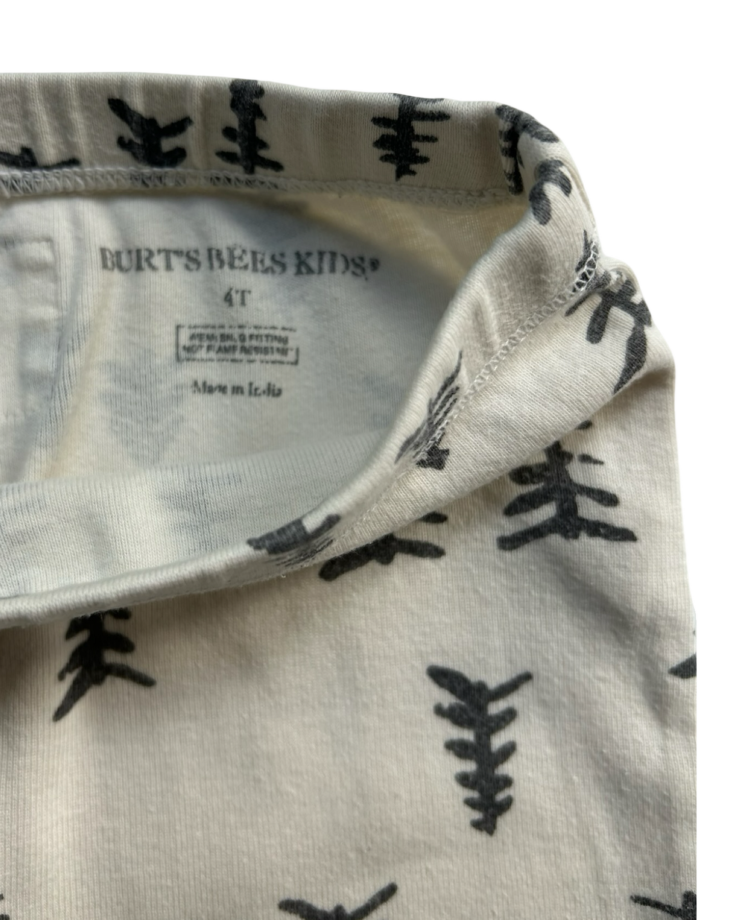 4T Toddler Girls/Boys (UNISEX) Burt’s Bees Kids Trees Organic Cotton 2 Piece Pjs Set